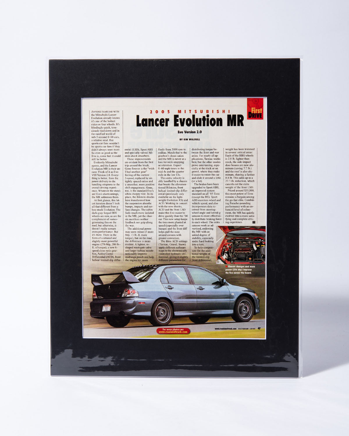 2005 Mitsubishi Lancer Evo IX MR 'First Drive' original vintage mated article