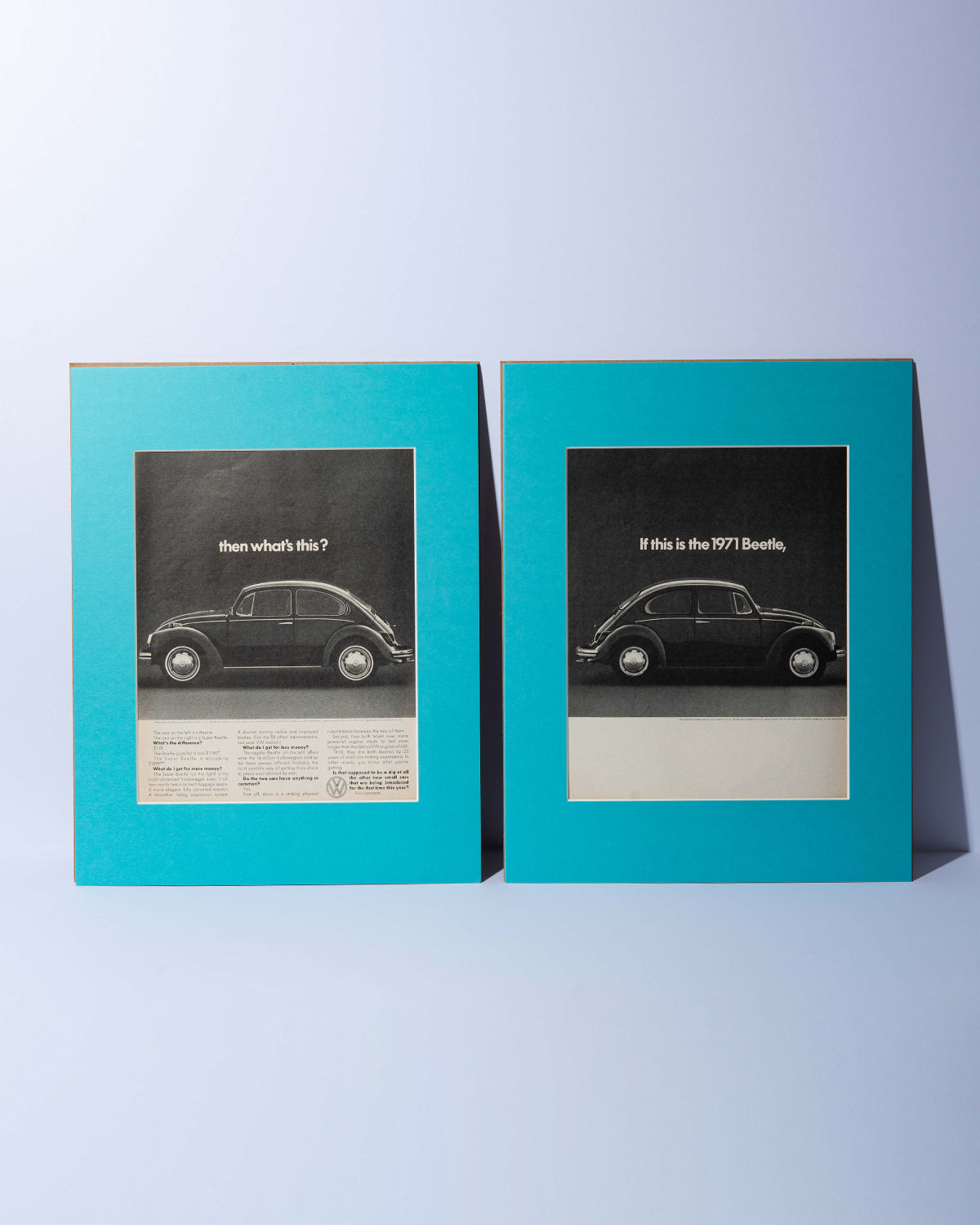 Dual Page VW Beetle and Super Beetle 1971 original vintage mated ad