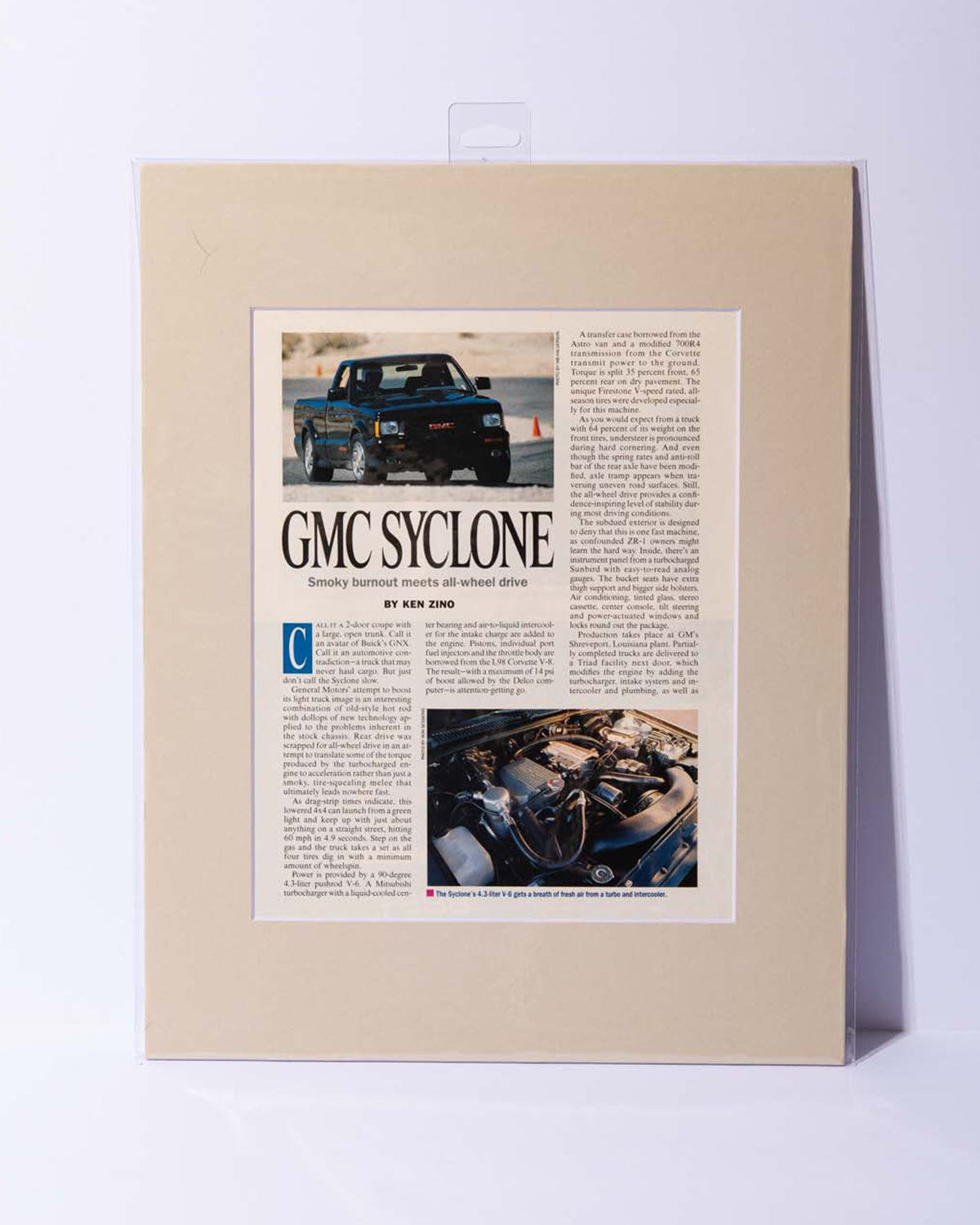 GMC Syclone original vintage mated Road & Track article