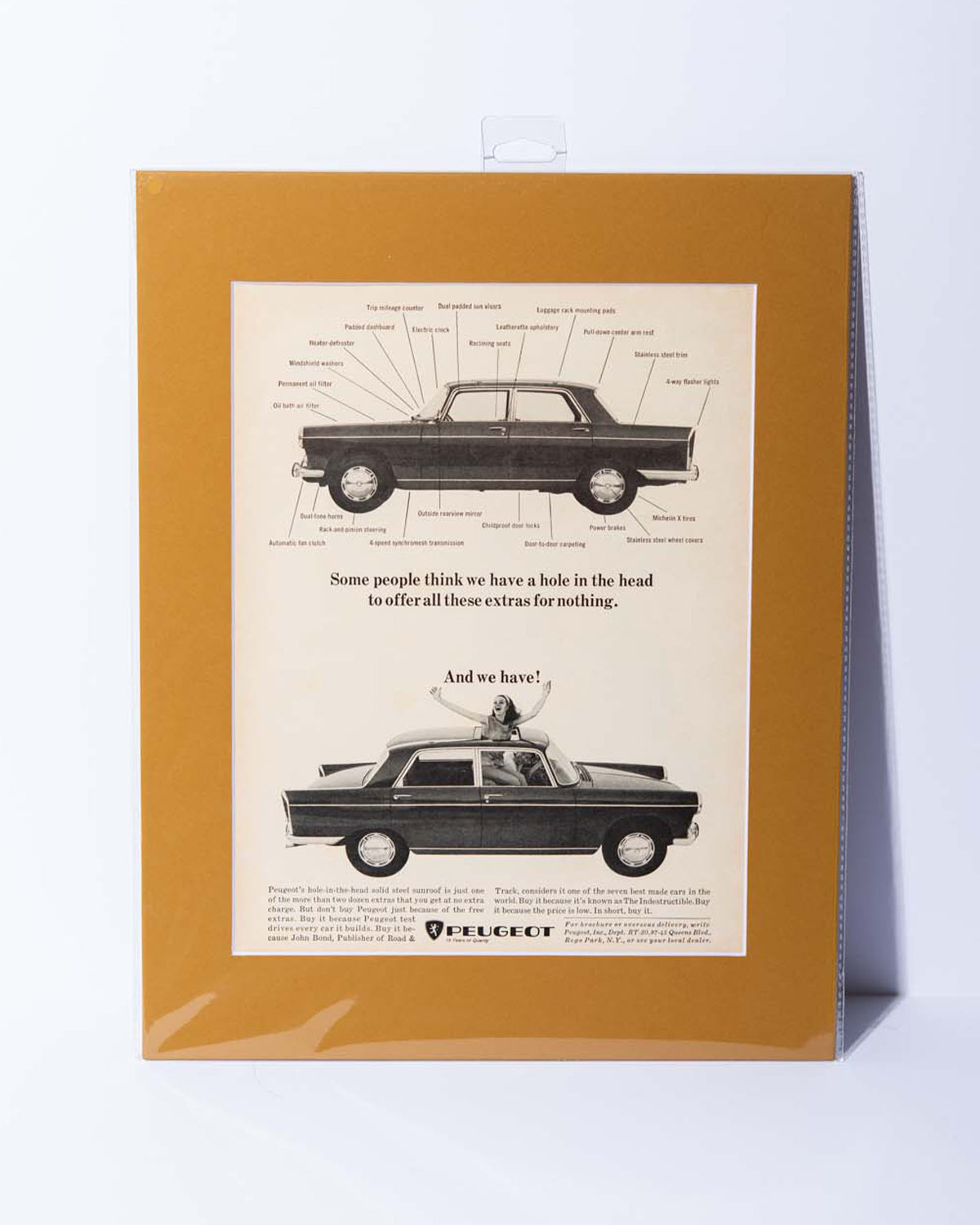 Peugeot 404 "Some people think..." original mated vintage ad
