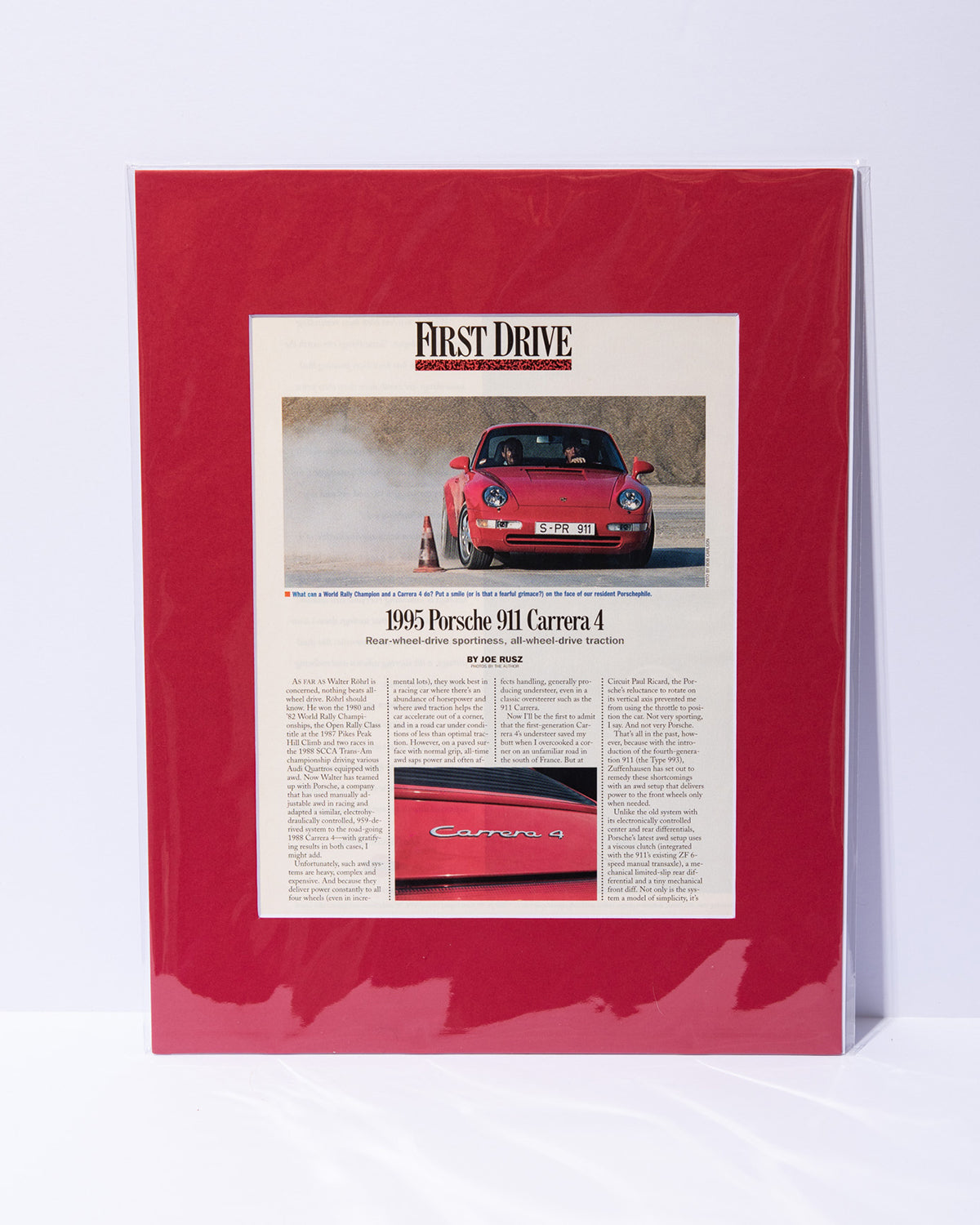 1995 Porsche 911 Carrera 4 First Drive original vintage mated article