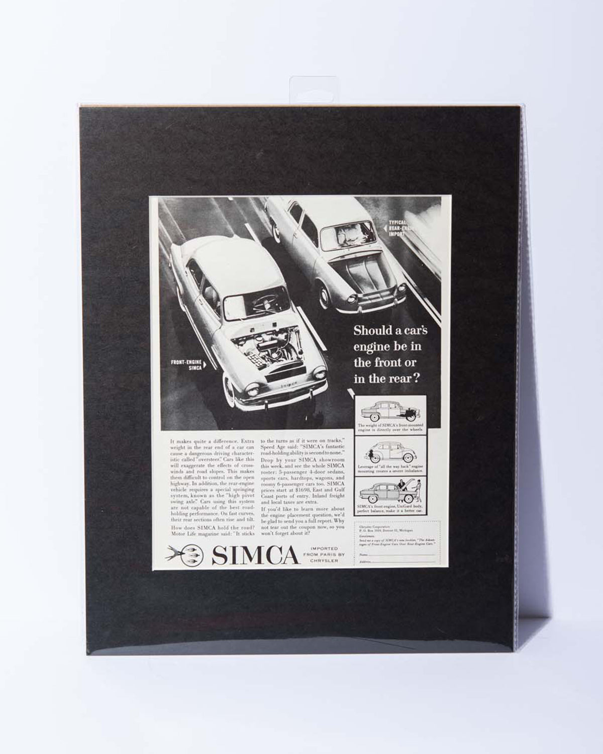 SIMCA French Car original vintage mated ad Sports Cars Illustrated