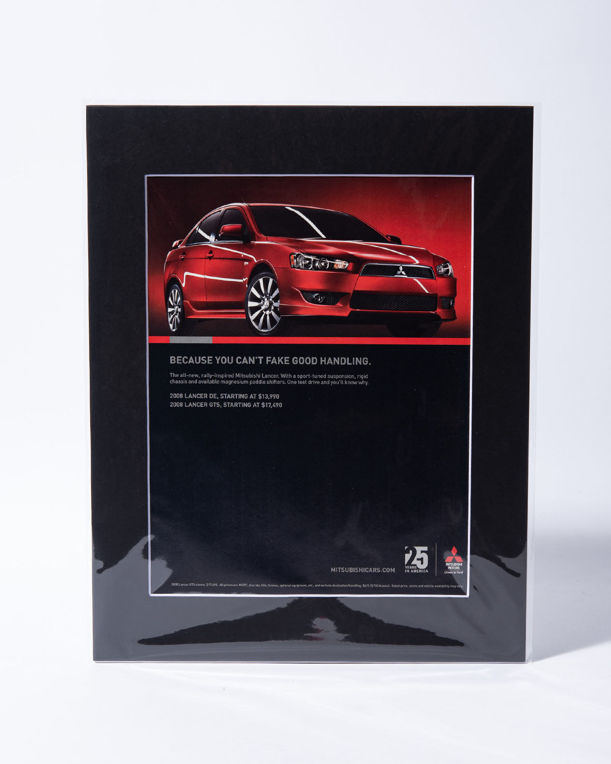 2008 Mitsubishi Lancer GTS "Because you can't fake..." original vintage mated ad