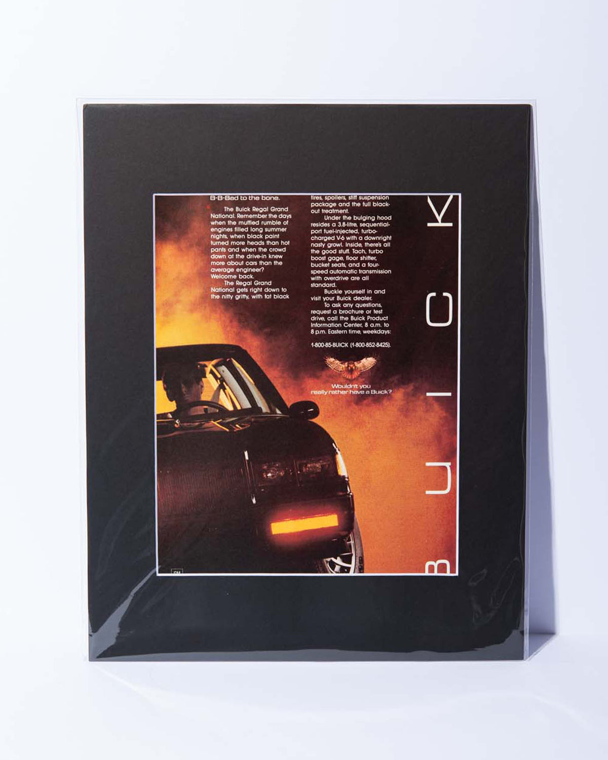 Buick Grand National "B-B-Bad to the bone" original mated vintage magazine ad