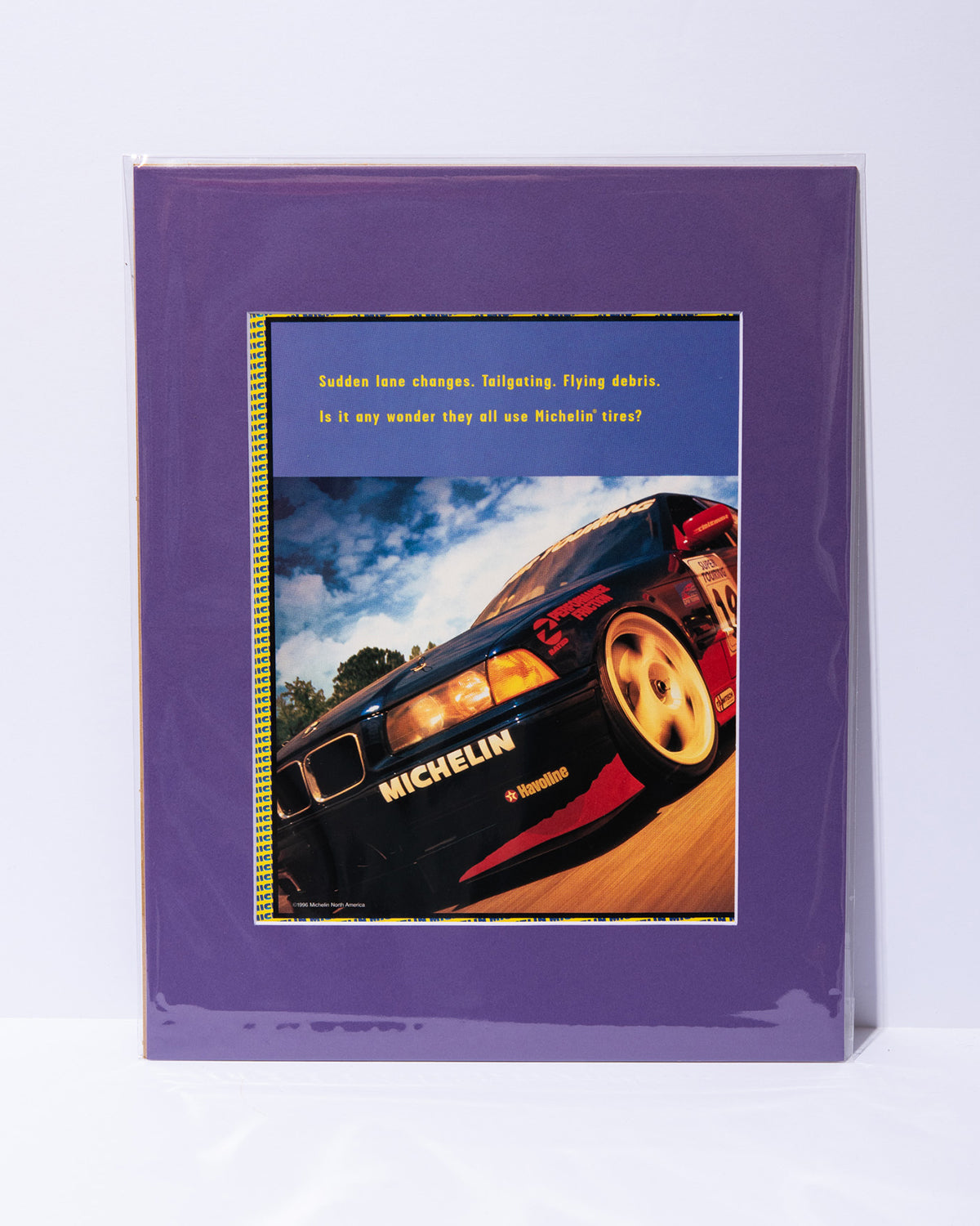 BMW E36 Touring Car "Sudden lane changes" original vintage mated advertisement