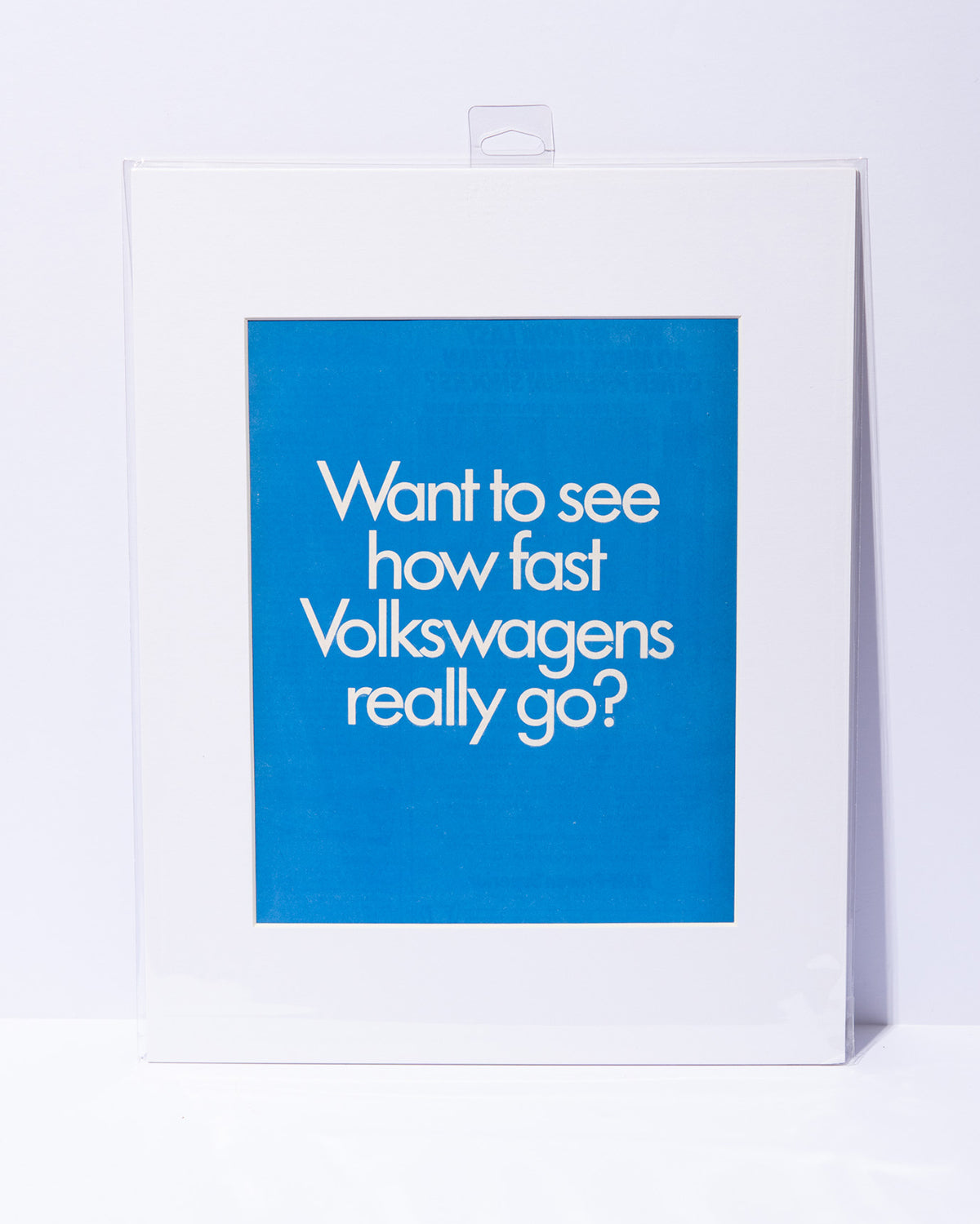 "Want to see how fast Volkswagens really go?" original vintage mated advertisement