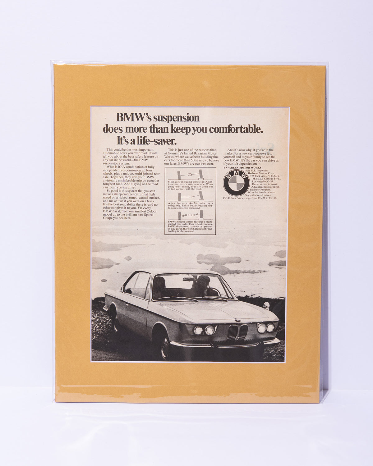1967 BMW Sports Coupe original vintage mated advertisement