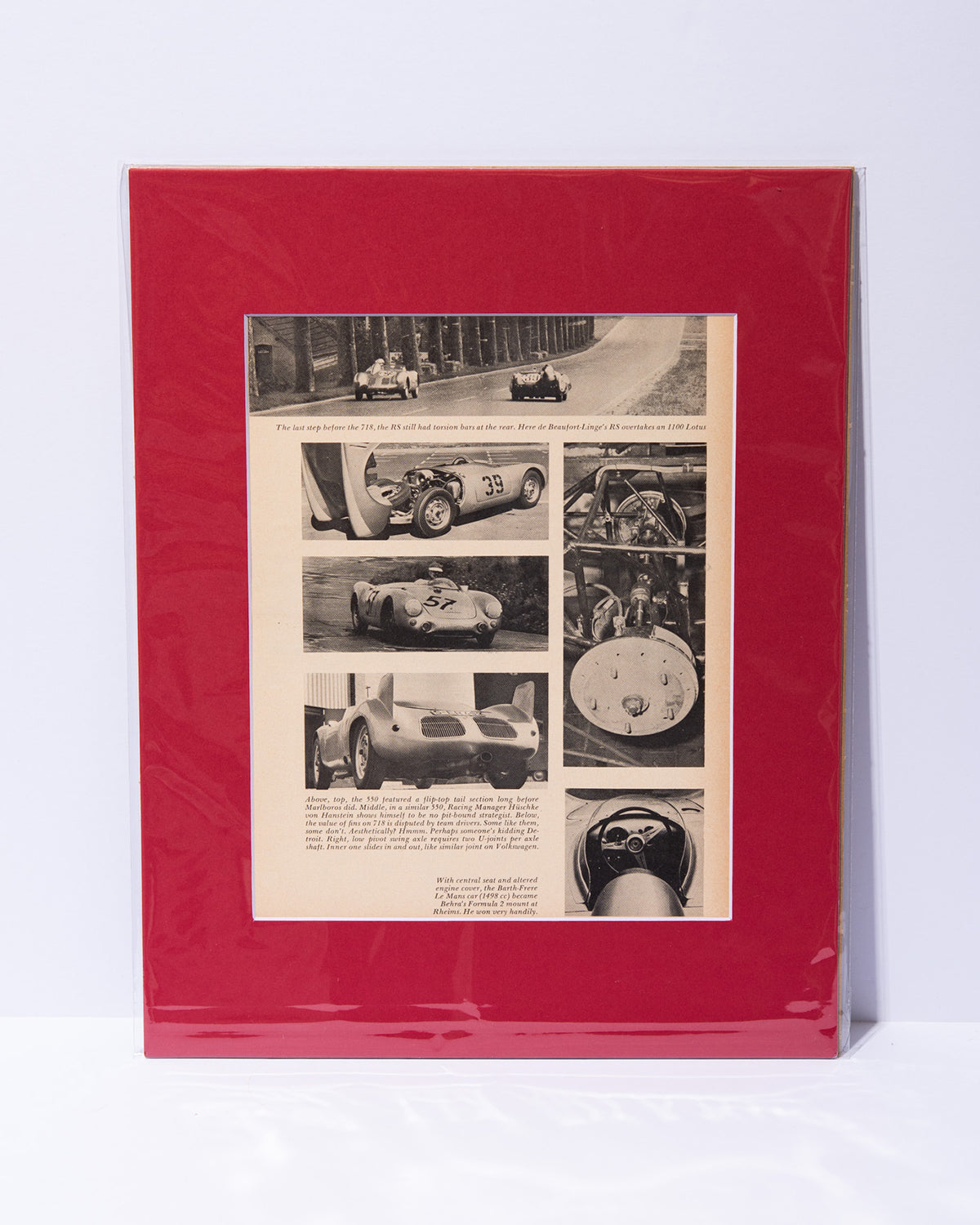 Porsche 550 spyder original vintage magazine images