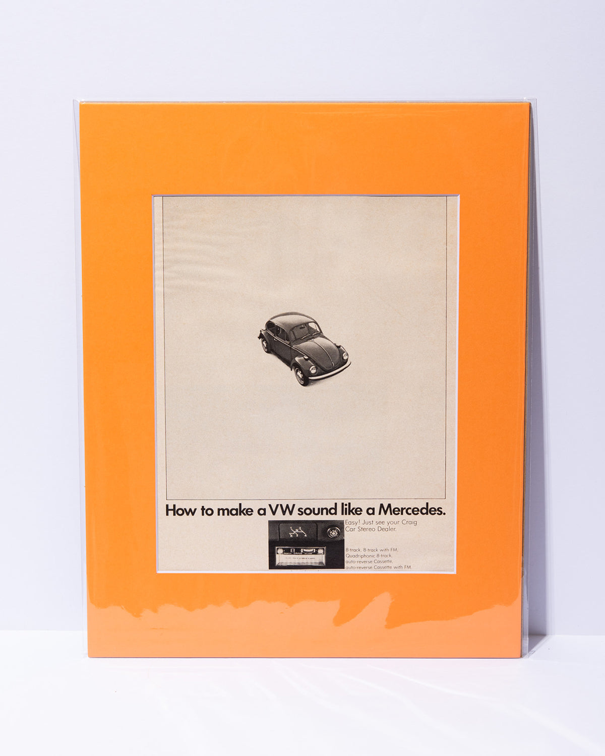"How to make a VW sound like a Mercedes" original vintage mated advertisement