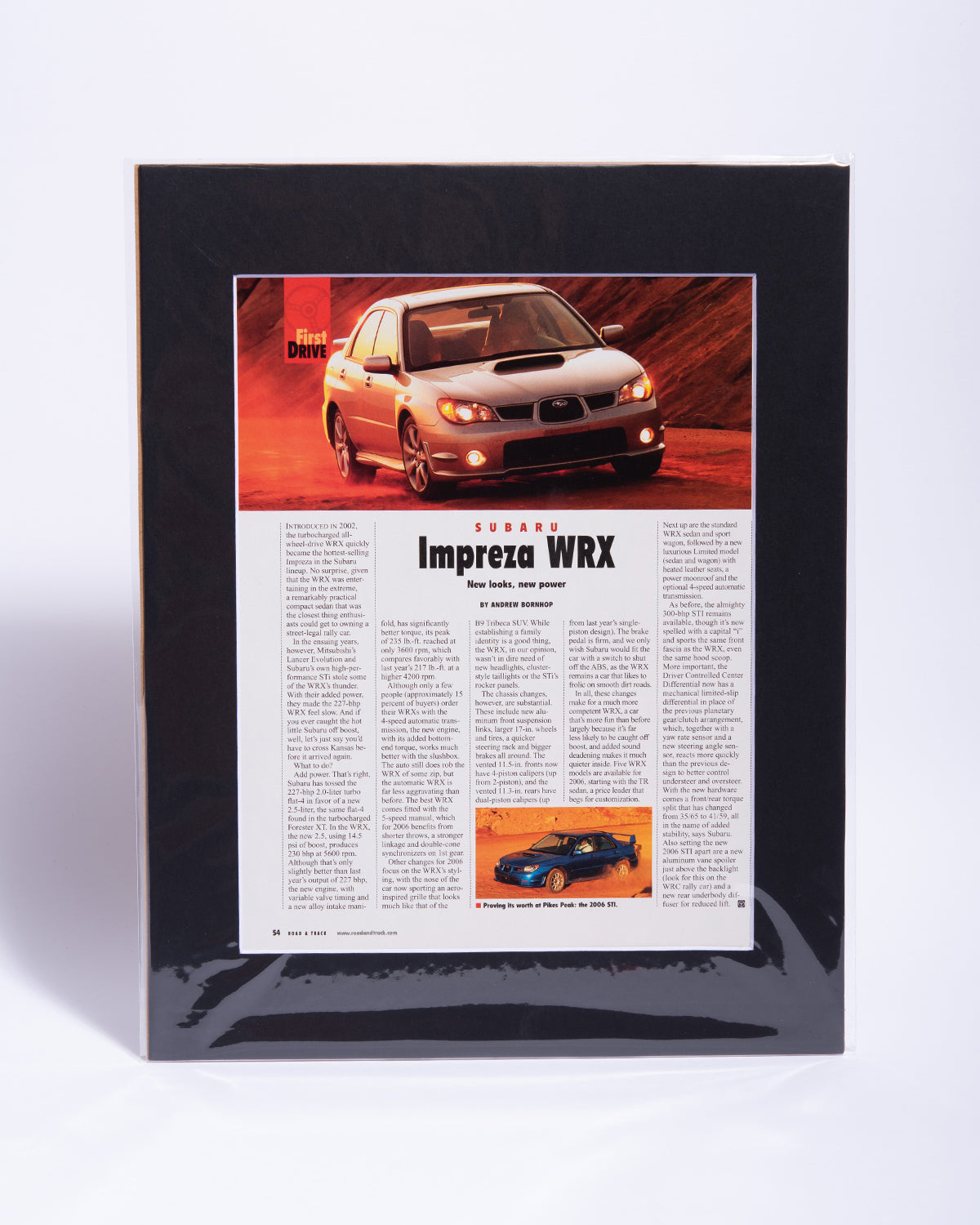 Subaru Impreza WRX - Road & Track First Drive- original vintage mated article page