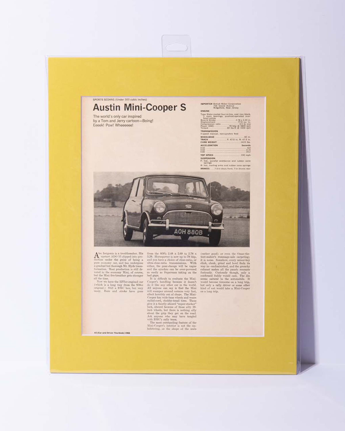Austin Mini Cooper S original mated magazine image and article