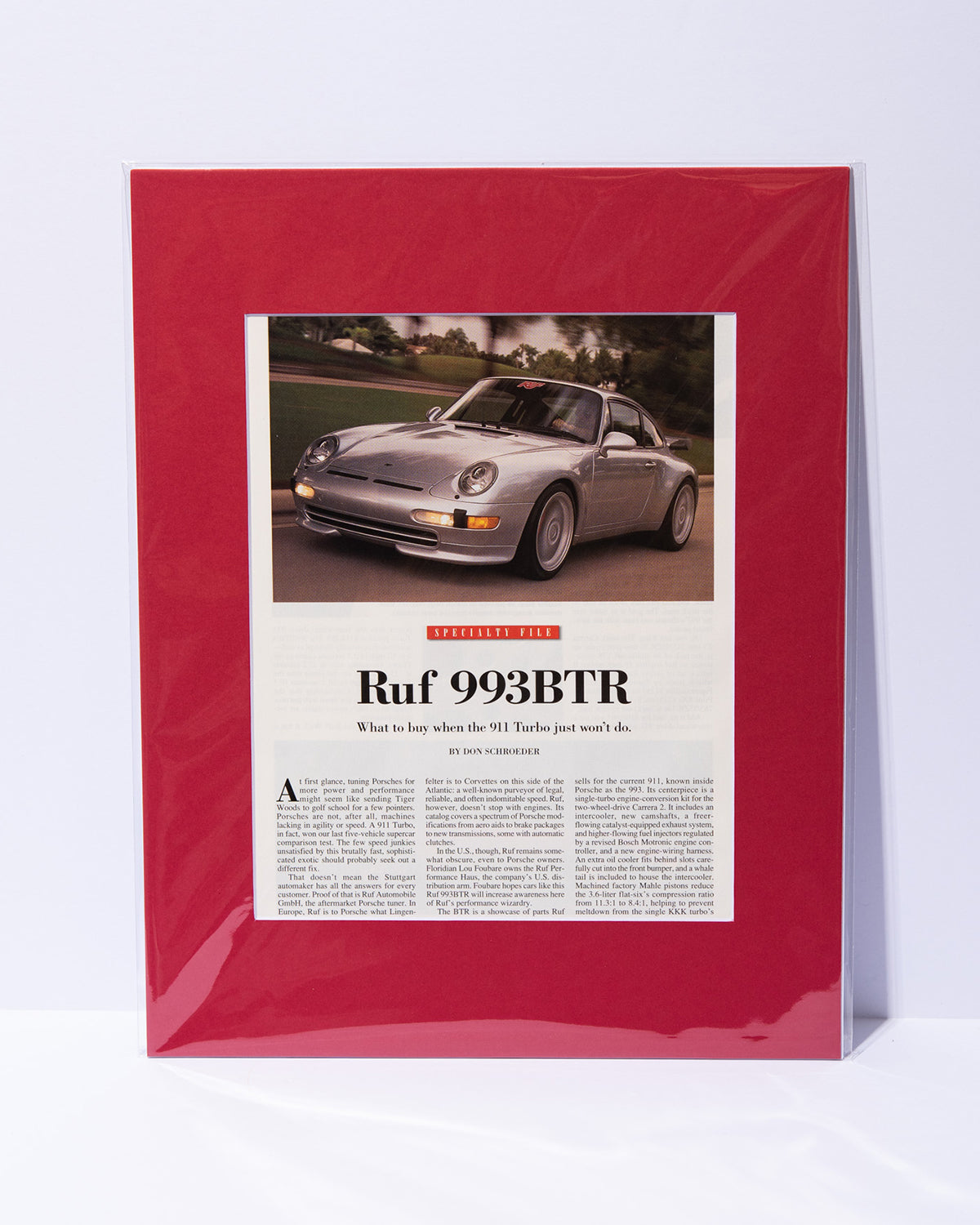 RUF 993BTR vintage original mated Car and Driver image