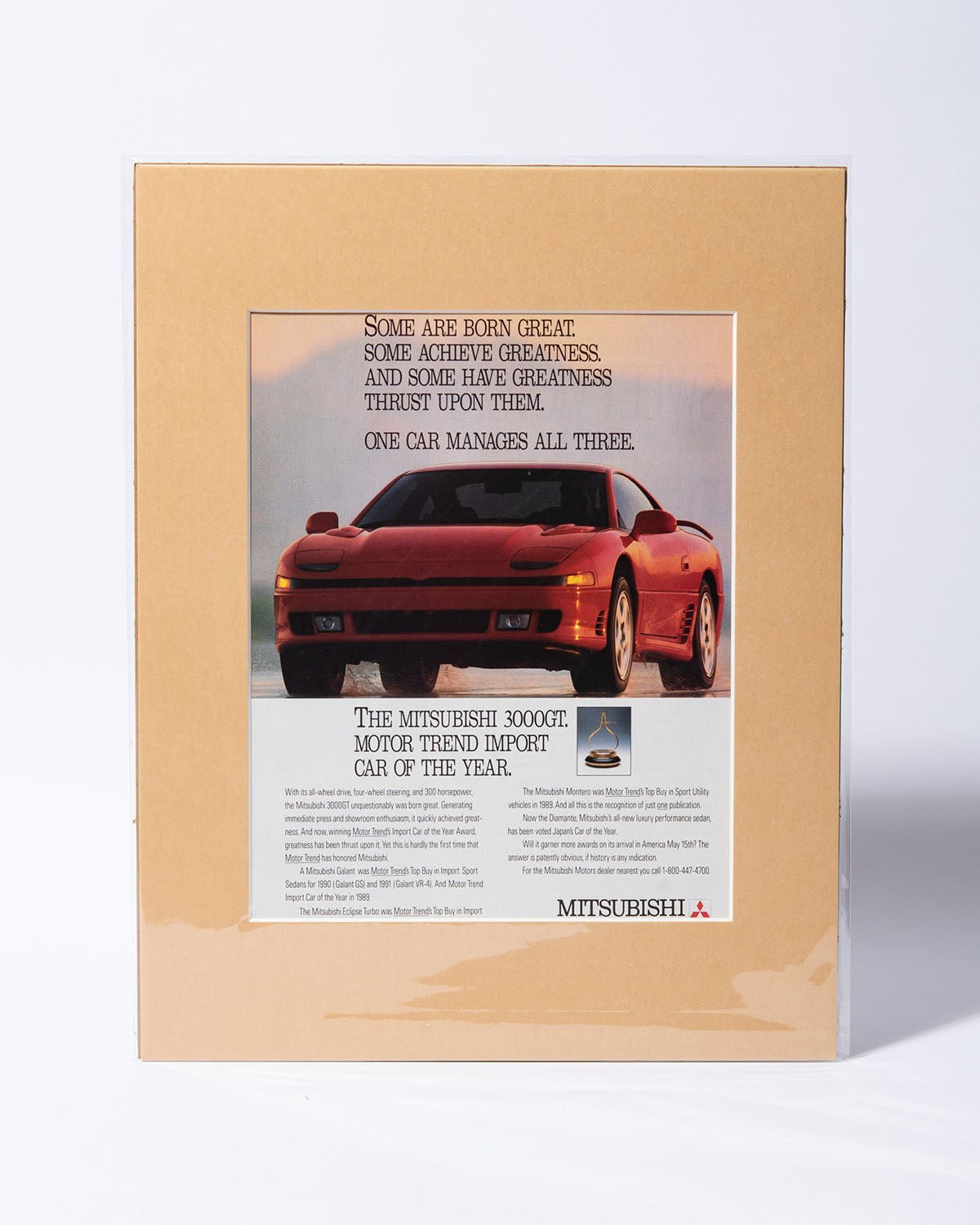 Mitsubishi 3000GT "Some are born great" original vintage ad