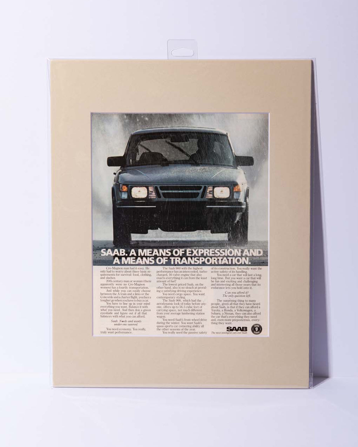 Saab 900 "A means of expression..." Original Mated Vintage Magazine ad