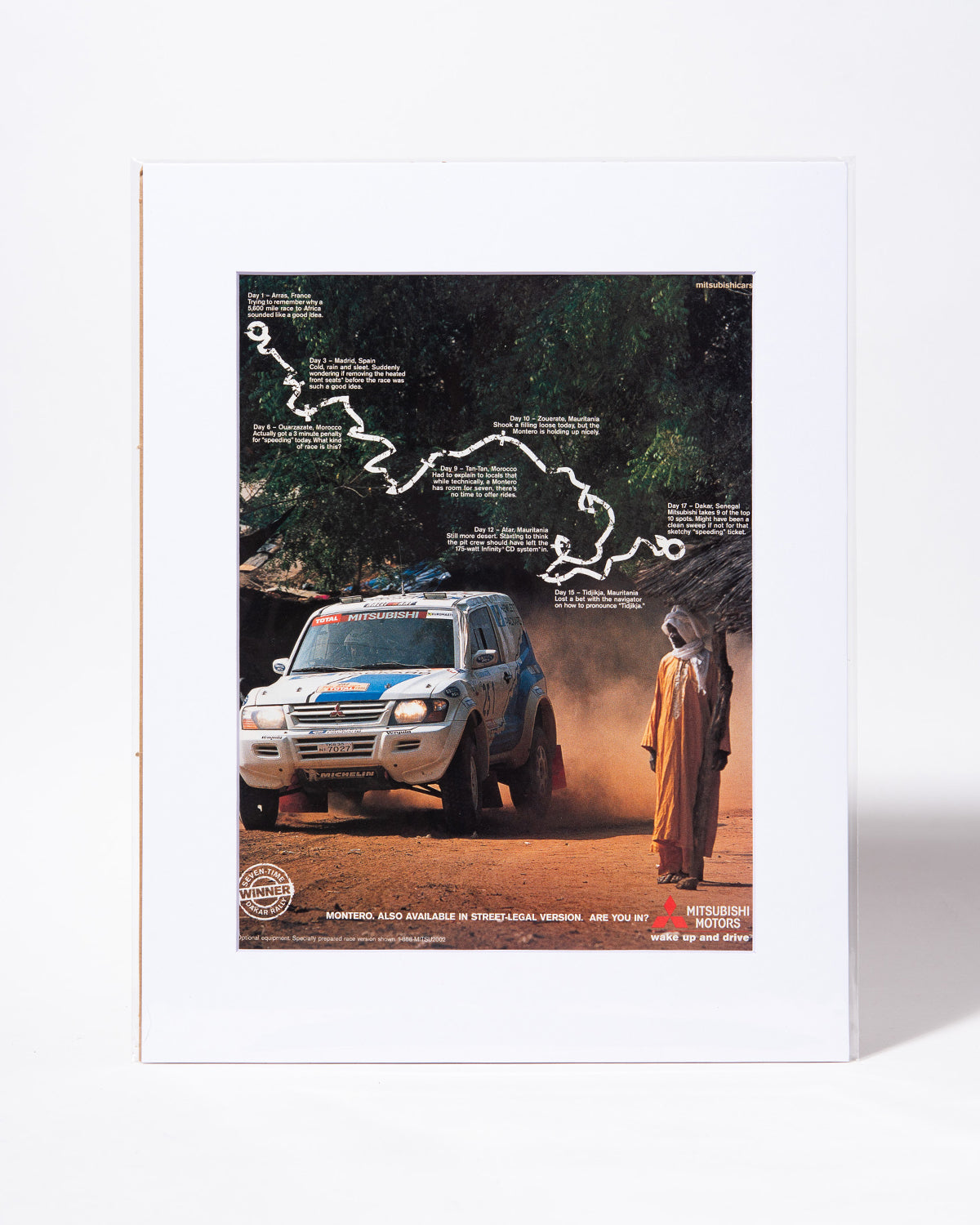 Mitsubishi Montero / Pajero Dakar - original vintage mated advertisement