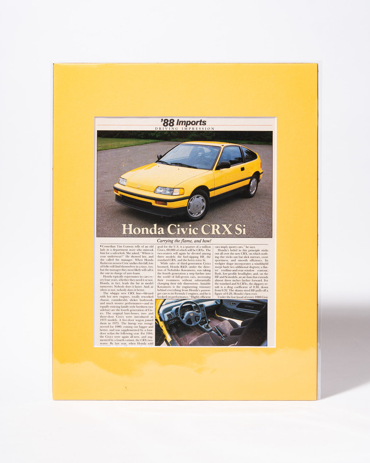 Honda Civic CRX Si - original vintage mated article page