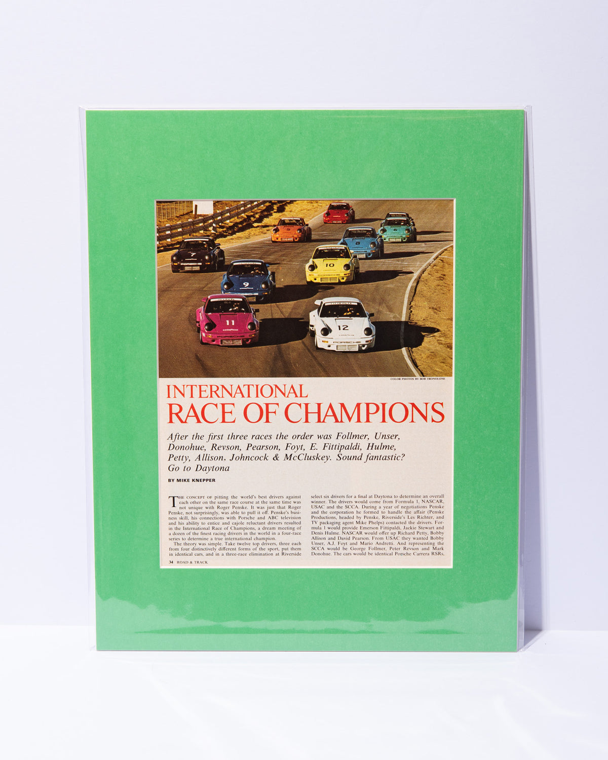 Porsche IROC Racing original vintage mated image