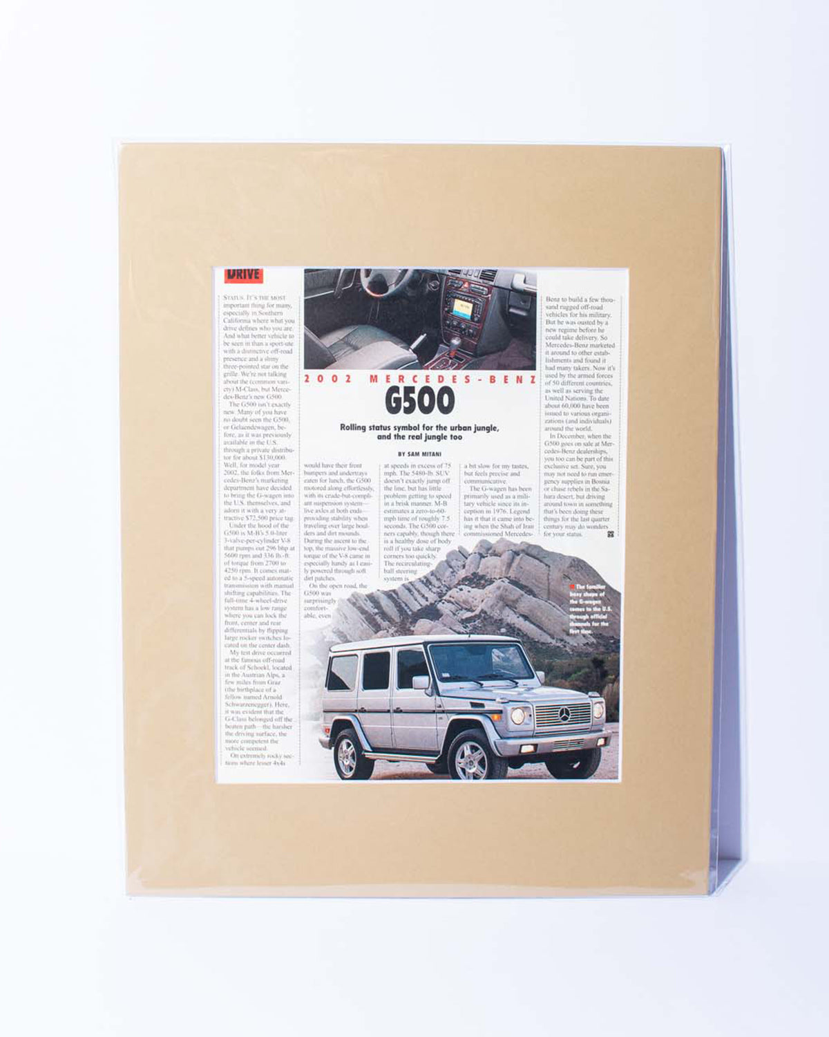 2002 Mercedes Benz G500 W463 original vintage mated Road & Track First Drive magazine article