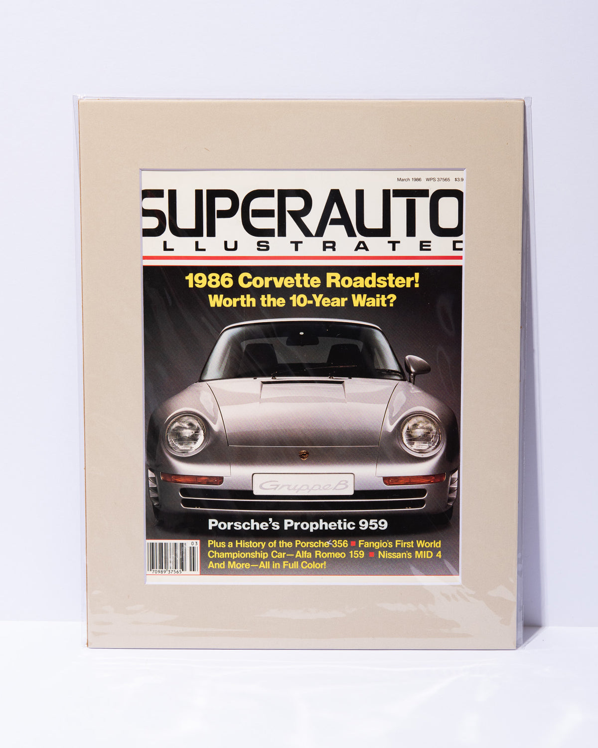 Porsche 959 Superauto Illustrated mated magazine cover