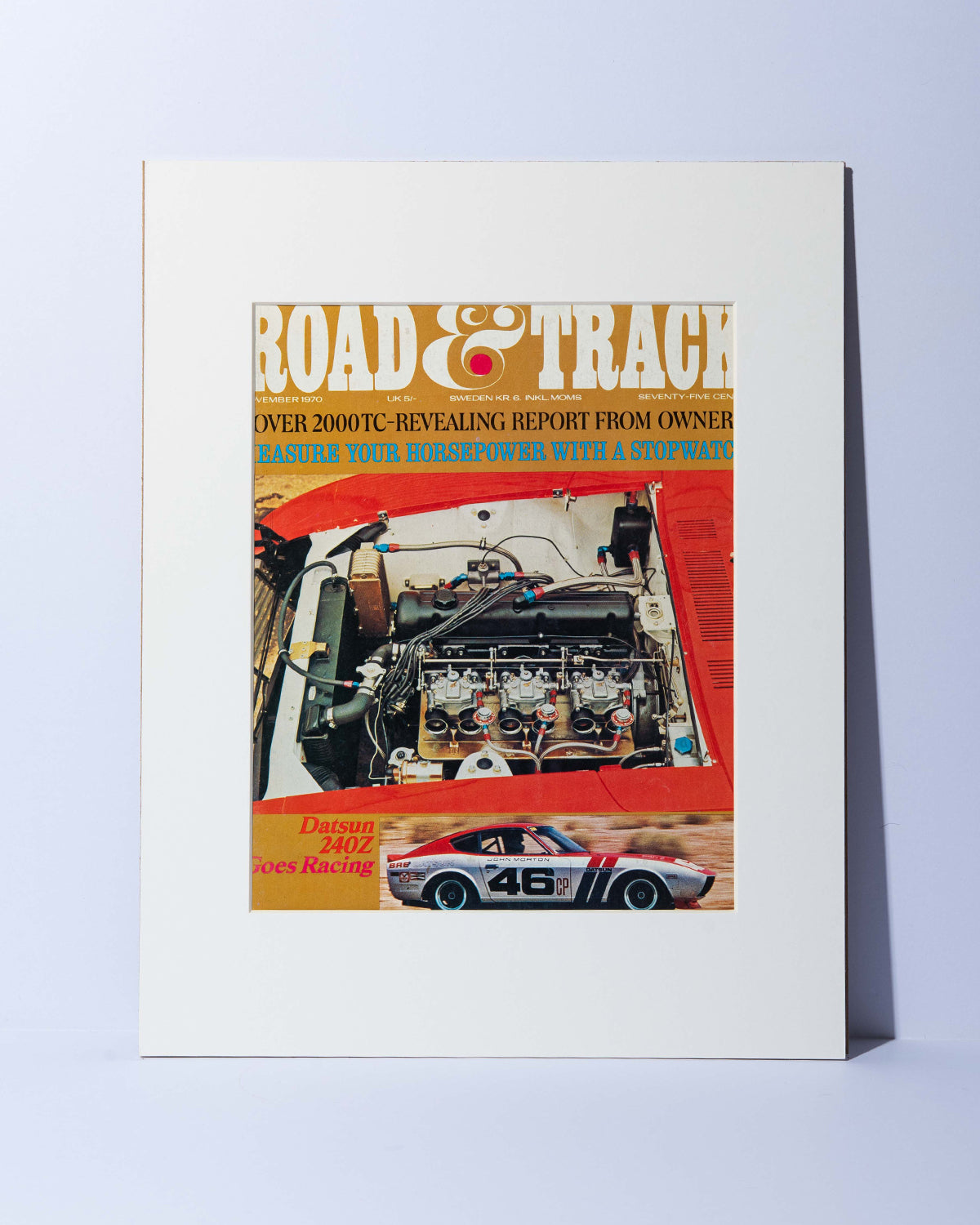 BRE Datsun 240Z Road & Track cover - Original Vintage mated