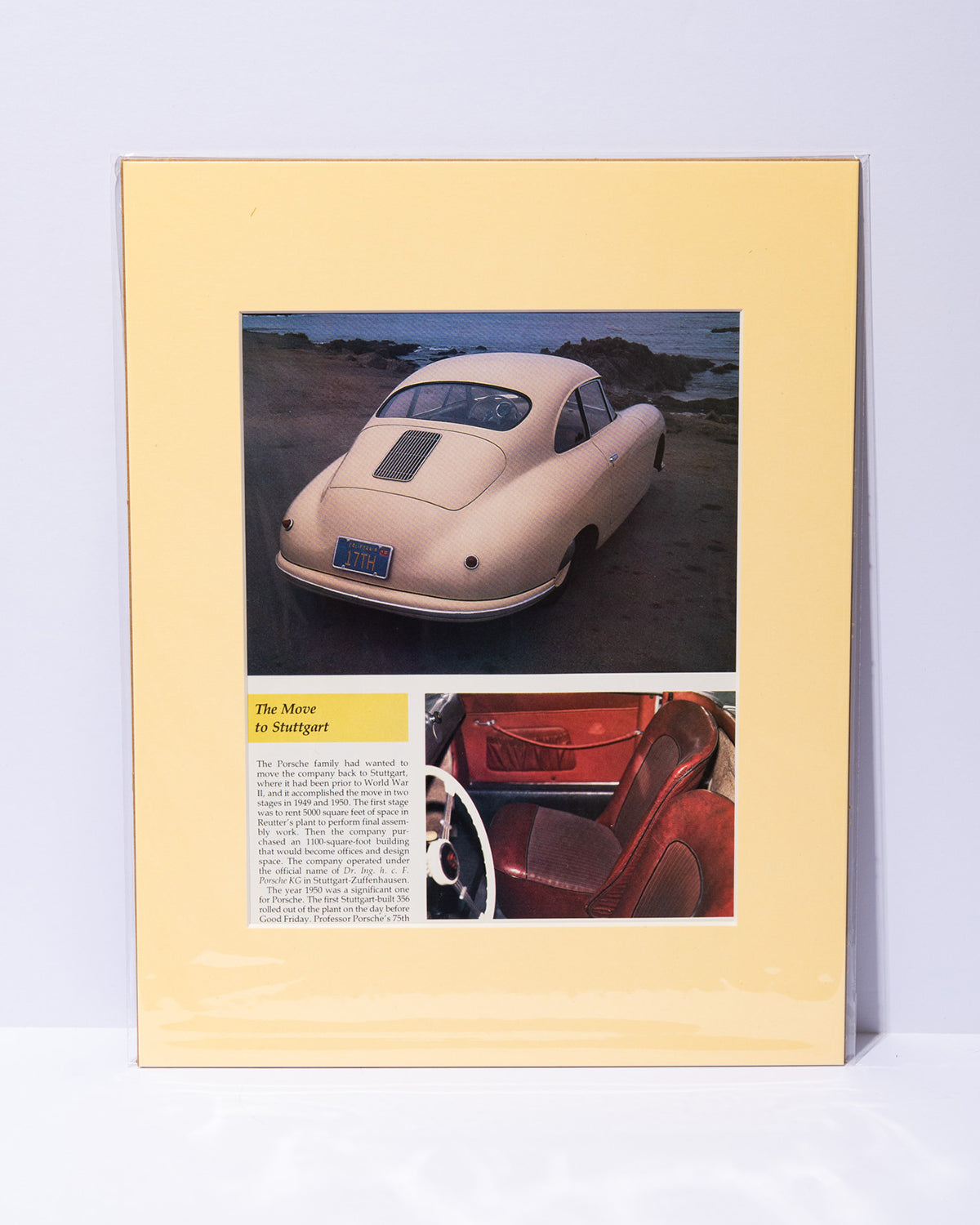 Porsche 356 pre-A original vintage mated magazine image