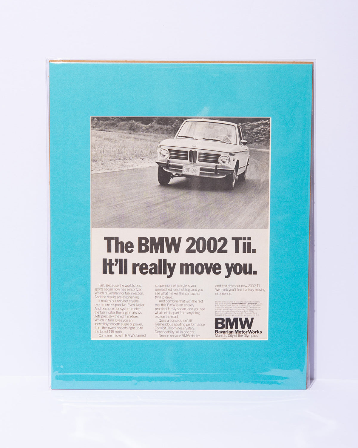 "The BMW 2002 Tii..." original mated vintage magazine ad