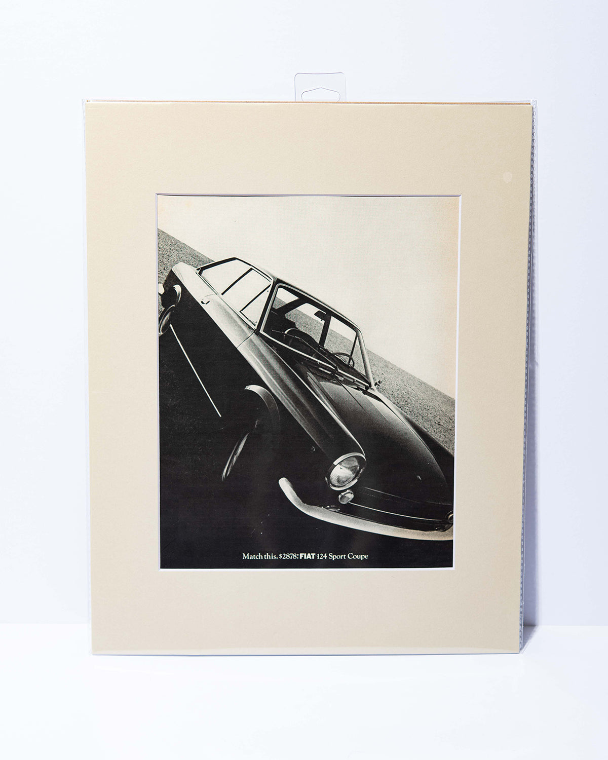 Fiat 124 Sport Coupe "Match This" original vintage mated ad