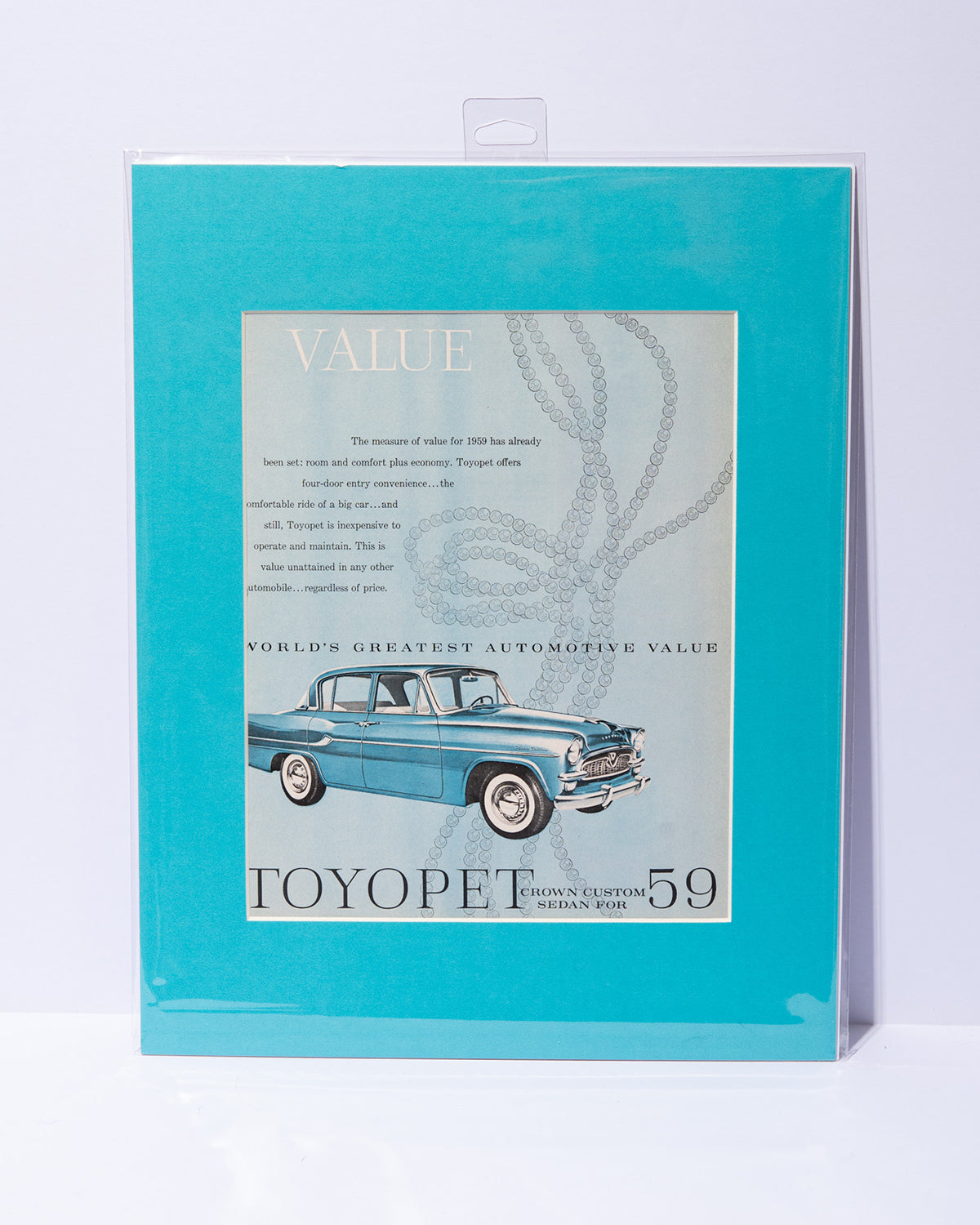 Toyopet (Toyota) Crown Custom Sedan original vintage mated advertisement