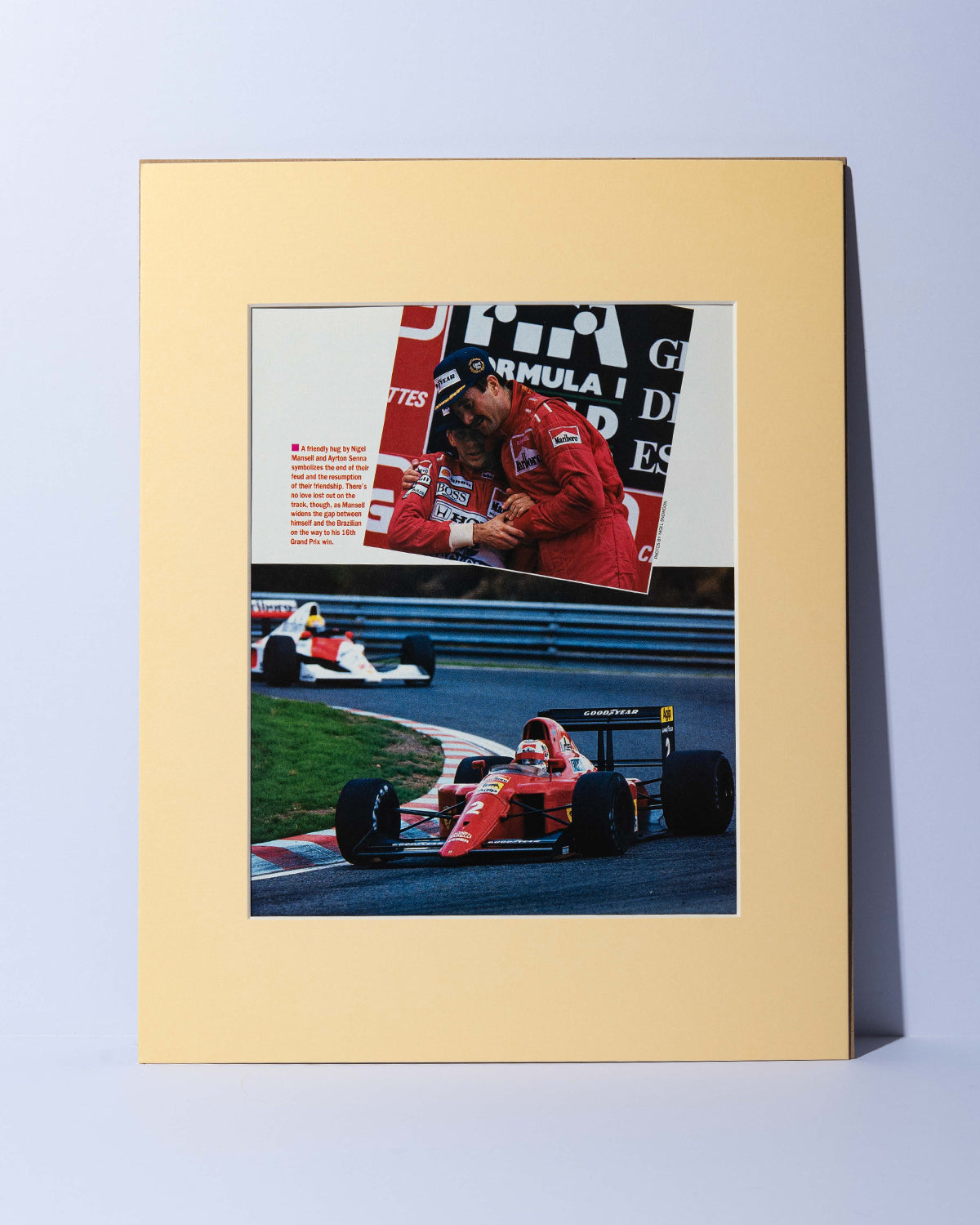 Ayrton Senna and Nigel Mansel Vintage F1 mated images
