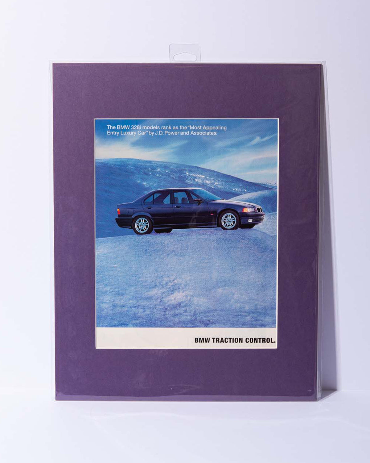 BMW E36 328i sedan "BMW Traction Control" original vintage mated advertisement