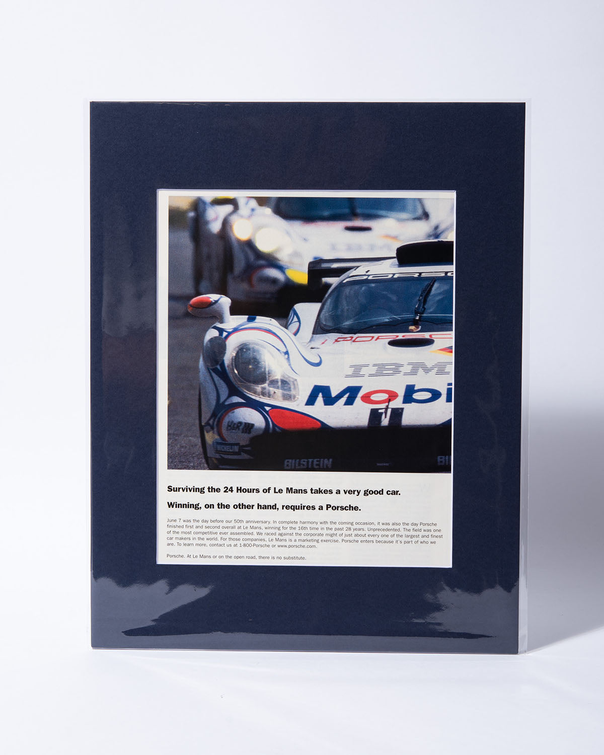996 Porsche 911 GT1 "Surviving the 24 Hours..." original vintage mated ad
