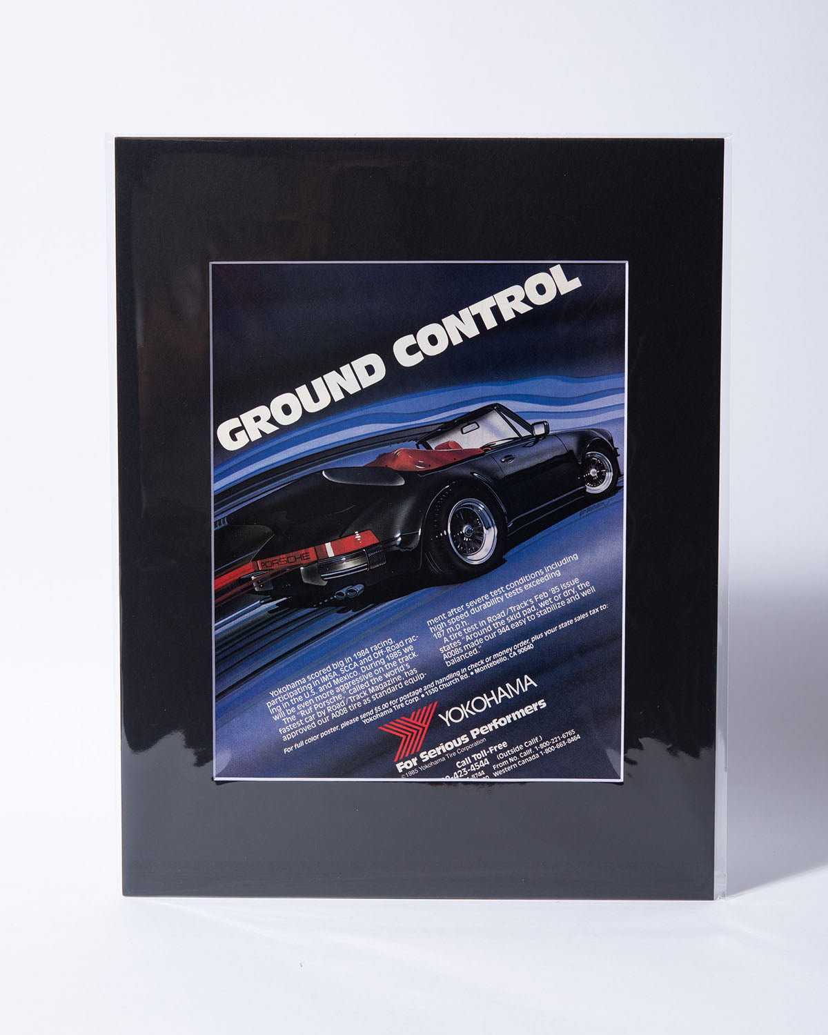 Porsche 930 911 Turbo Cab "Ground Control" Yokohama tires original vintage mated advertisement