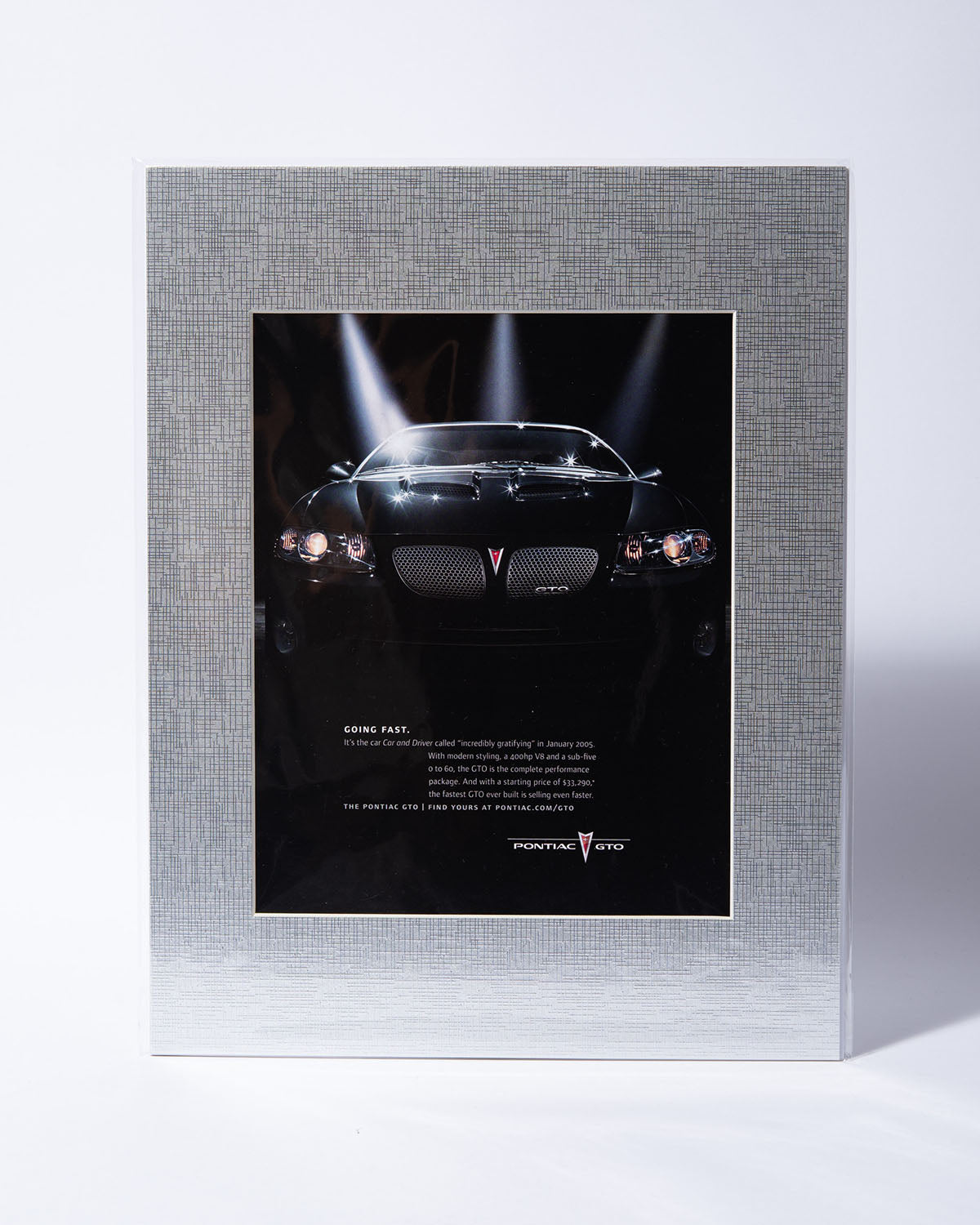 5th Gen Pontiac GTO "Going Fast" original vintage mated ad