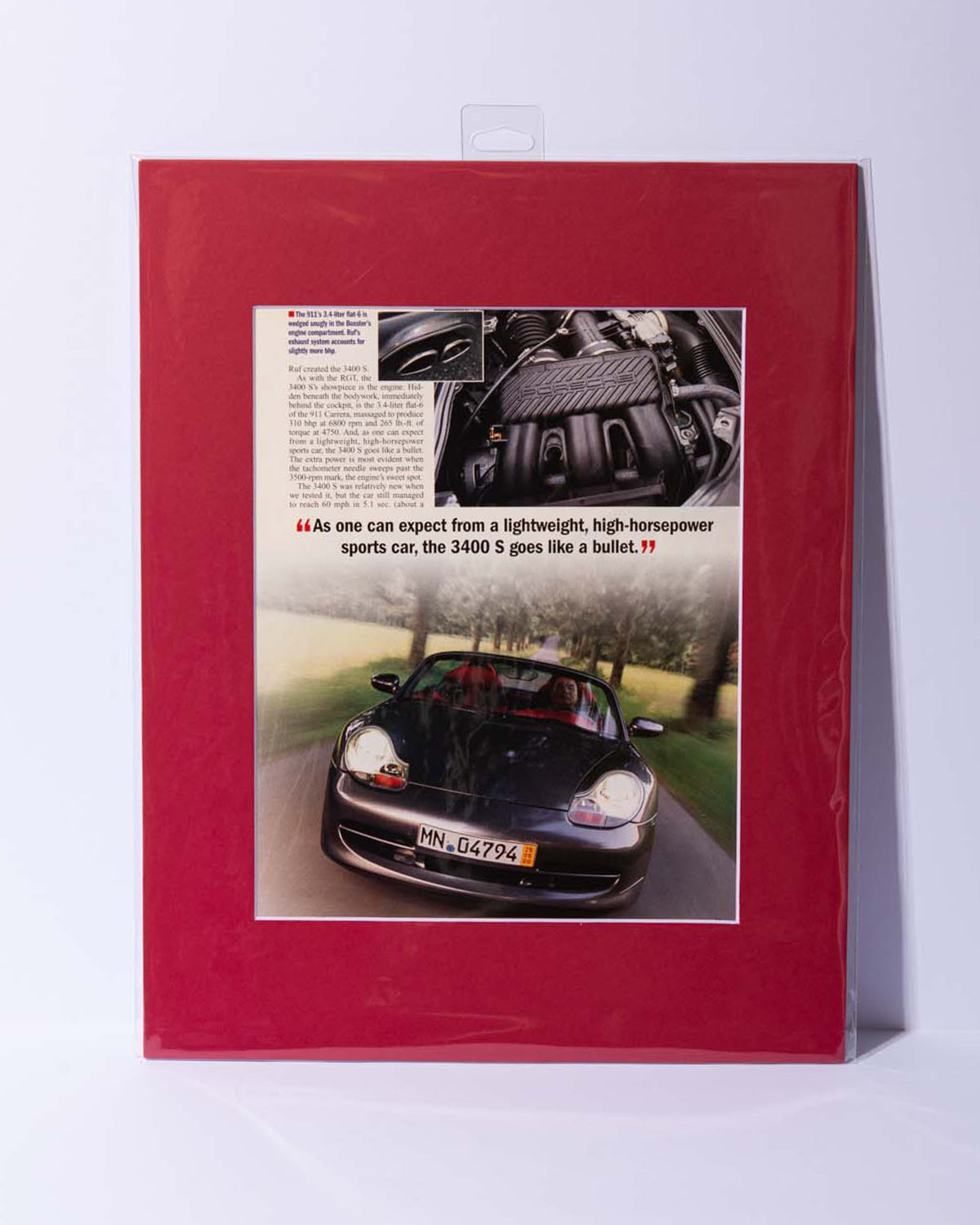 RUF 3400 S / Porsche Boxster original mated magazine article image