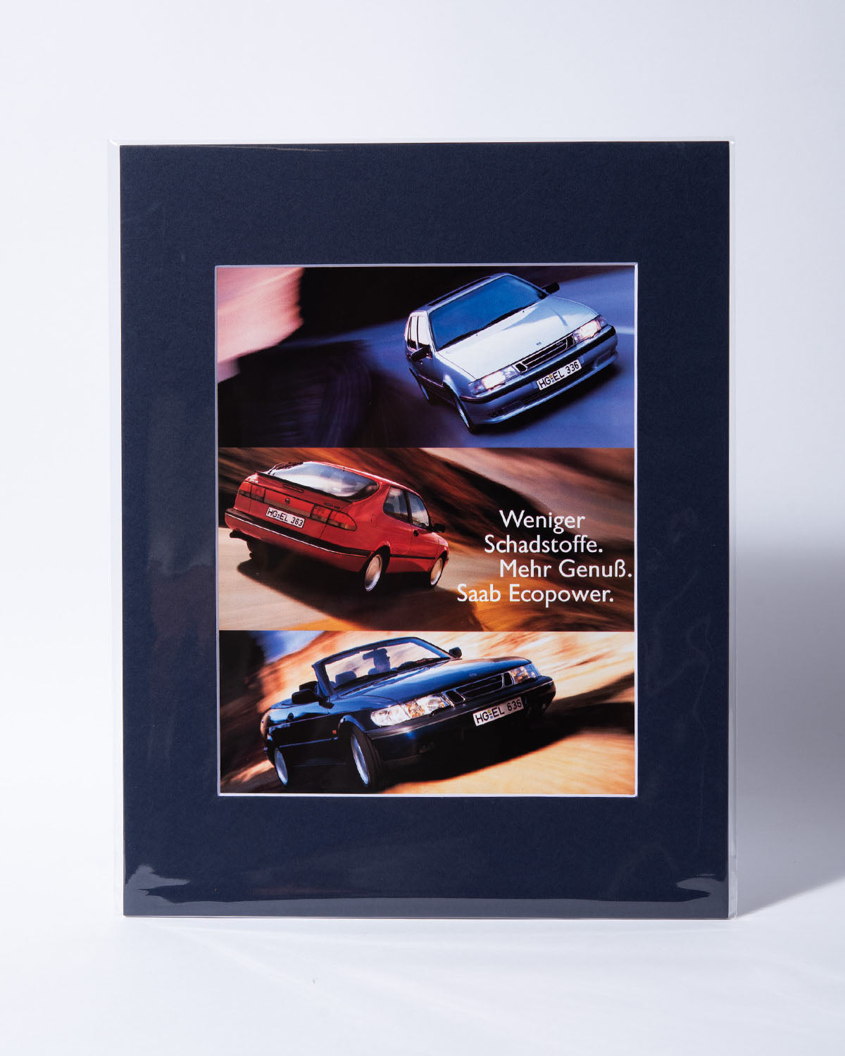 Saab 900 NG sedan, coupe and convertible original vintage German mated ad