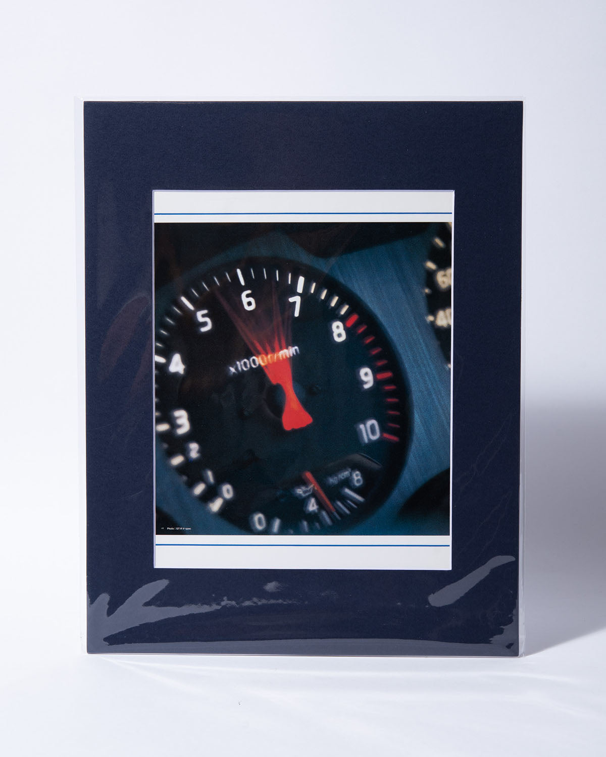 R34 Nissan Skyline GTR V-spec Tachometer original vintage Japanese magazine mated image