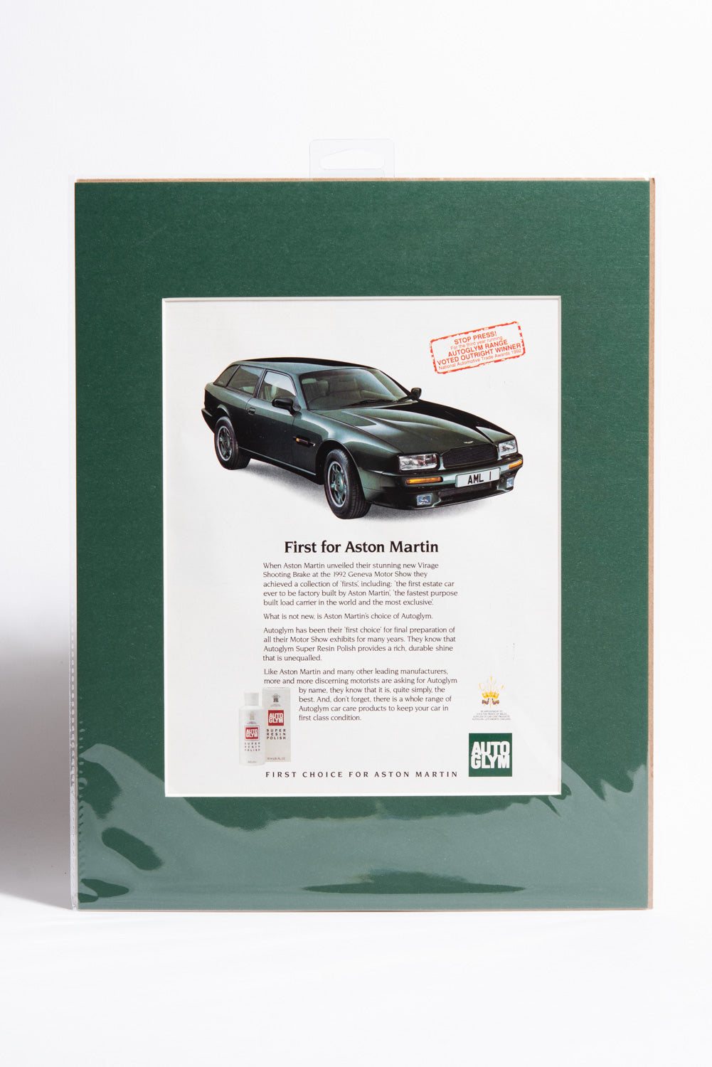 "First for Aston Martin" Aston Martin + Auto-Glym Advert