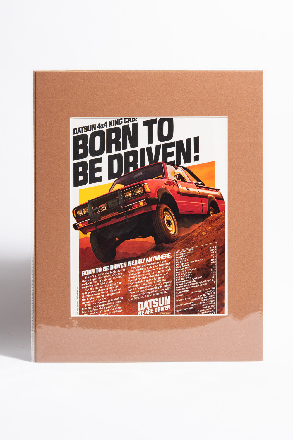 "Born To Be Driven!" Datsun advert