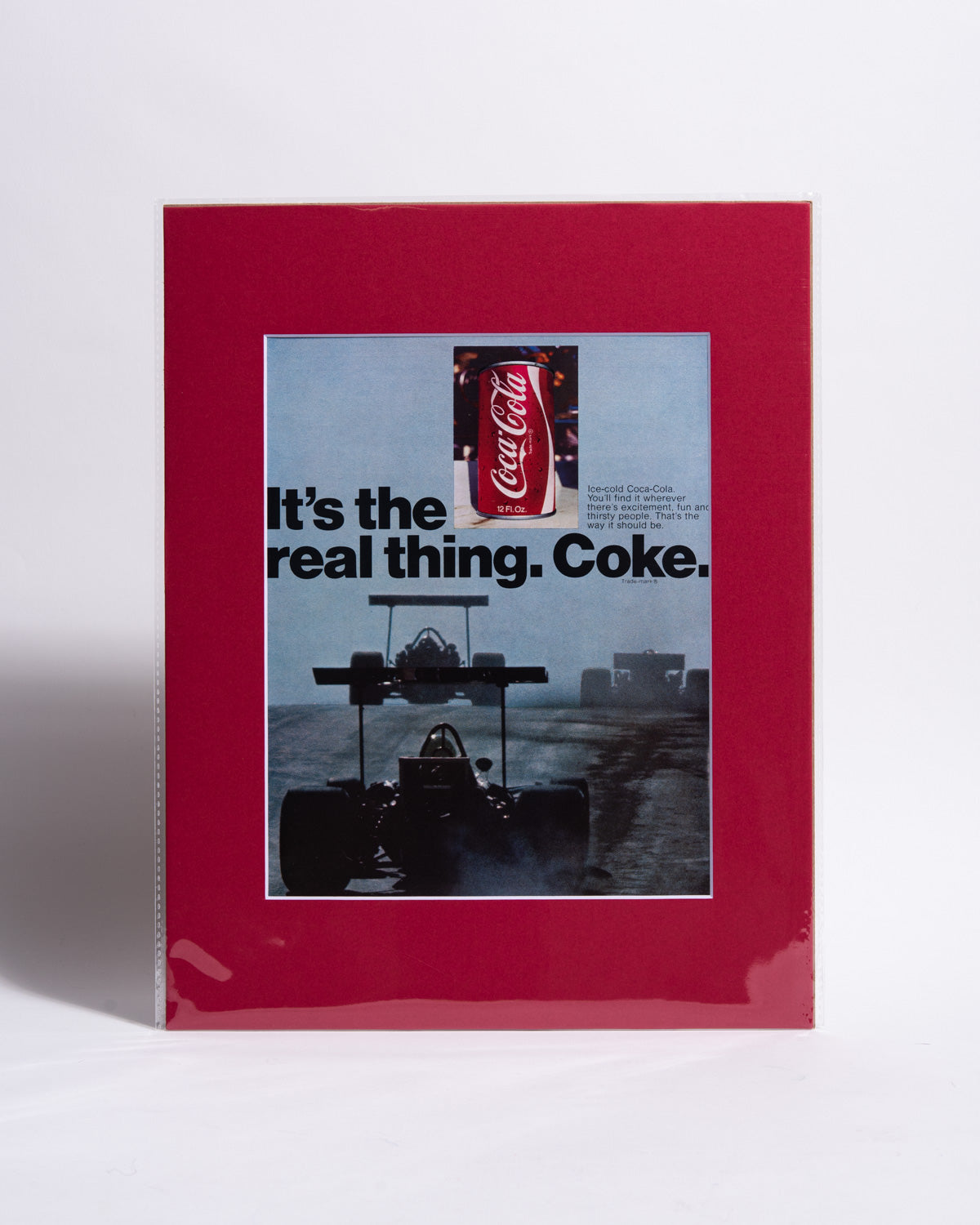 "It's the real thing. Coke." Advert NHRA