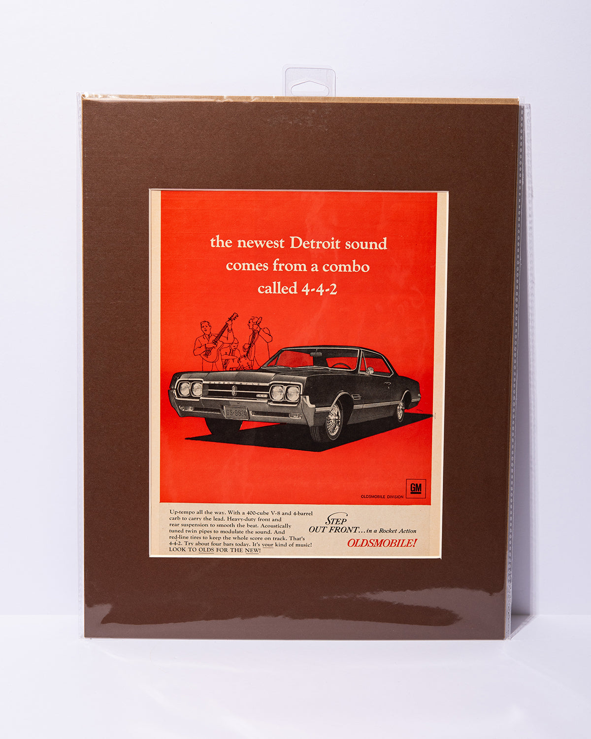 "the newest Detroit sound comes from a combo called 4-4-2" vintage Oldsmobile ad