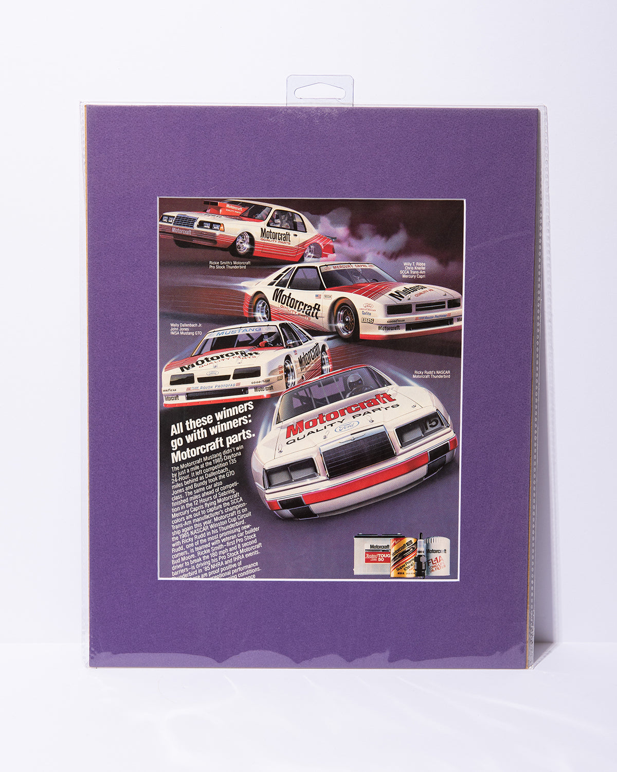 Motorcraft "All the winner go with winners" vintage ad NHRA, SCCA, IMSA, Nascar