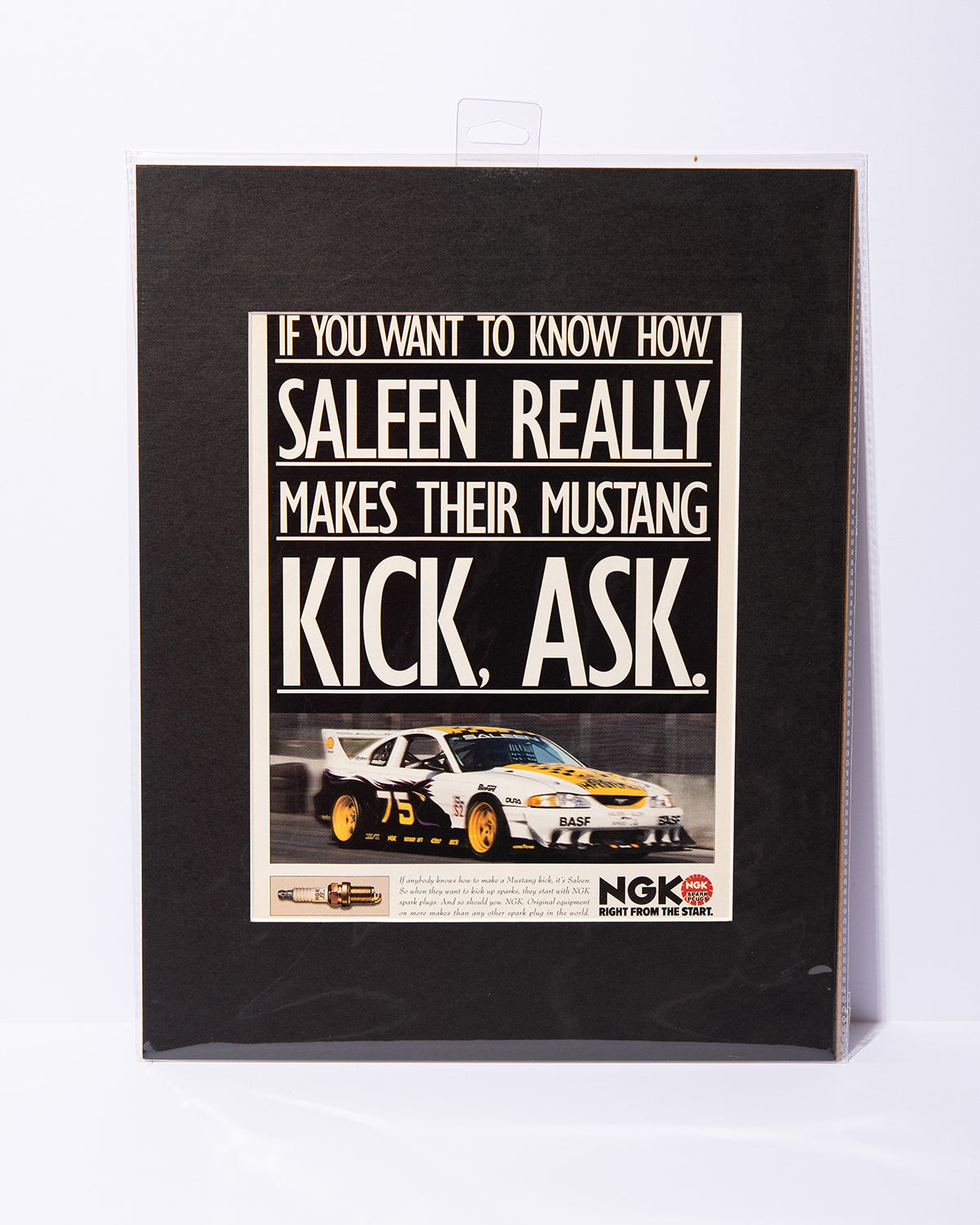 NGK + Saleen Mustang "If you want to know how..." vintage ad