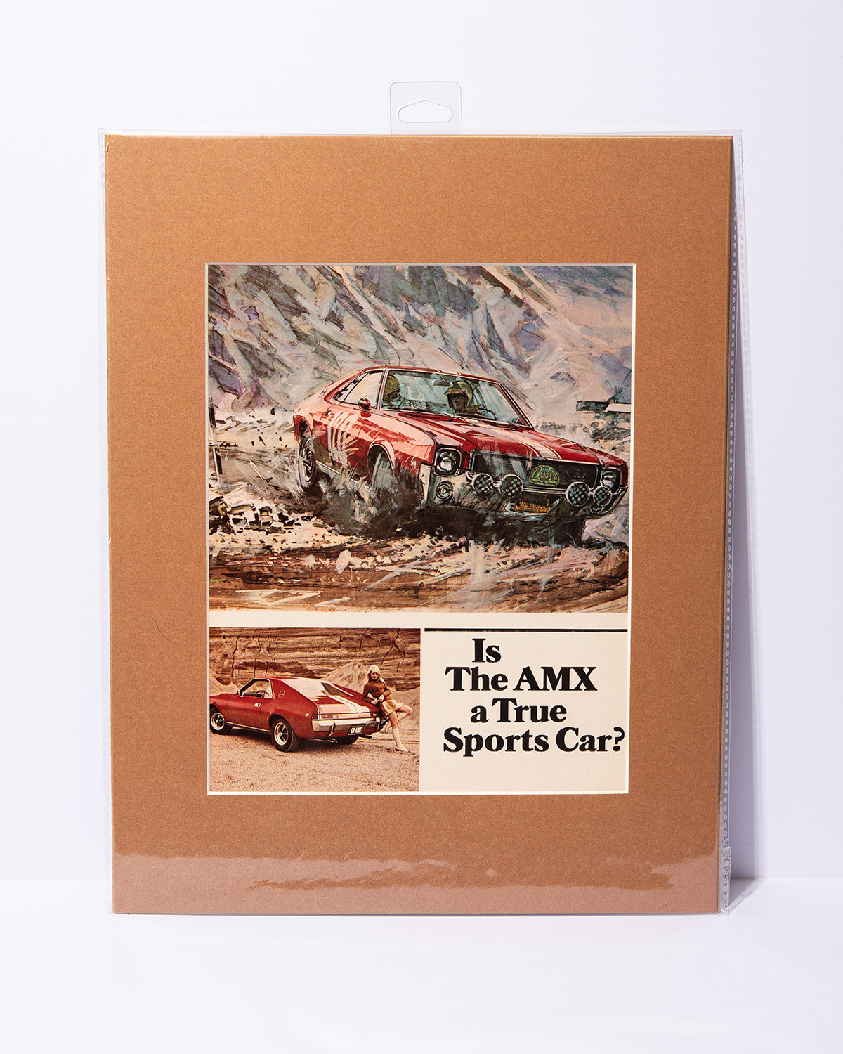 "Is The AMX a True Sports Car?" vintage Motor Trend magazine matted cut out