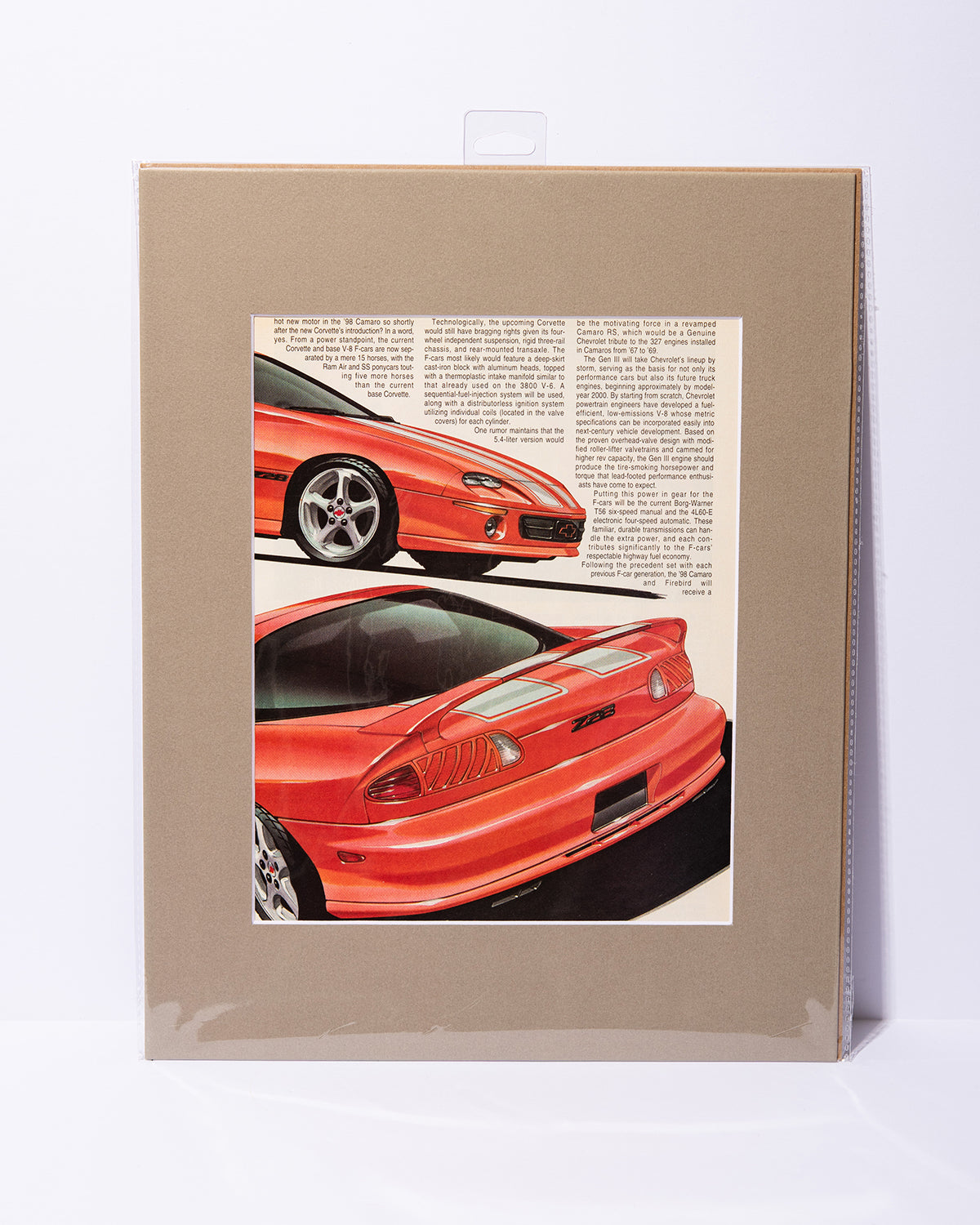 Motor Trend 1998 Camaro Z28 concept drawings vintage