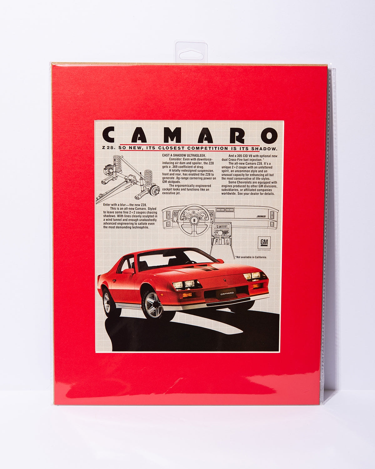 Camaro Z28 "SO NEW, ITS CLOSEST COMPETITION IS ITS SHADOW" vintage ad