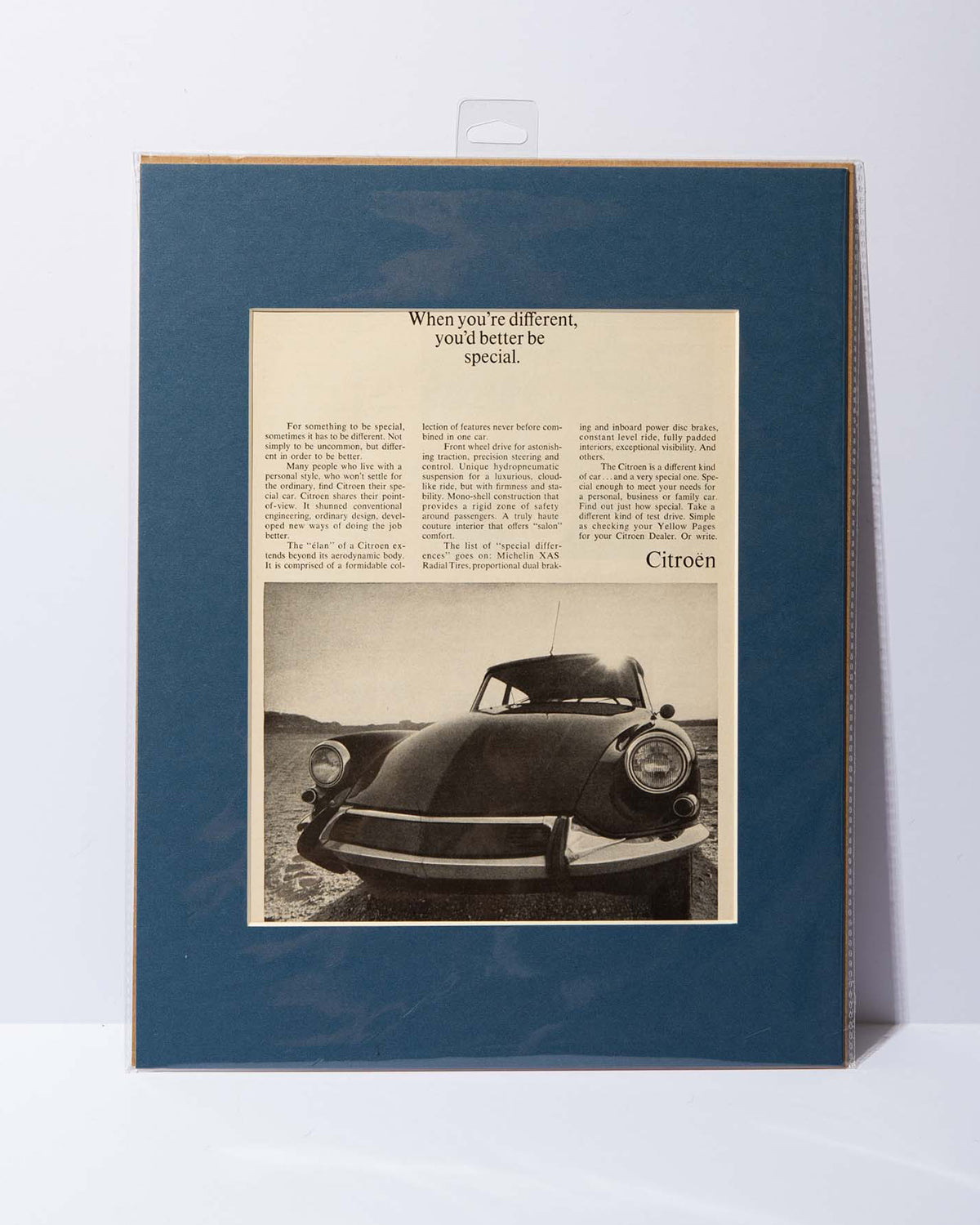 1967 Citroen ID9 "When you're different,..." Vintage Matted ad