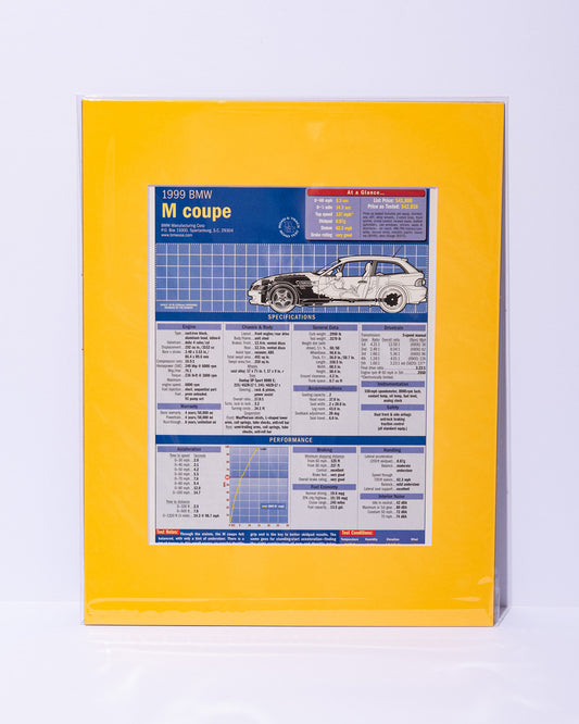 BMW M Coupe Road & Track mated vintage original magazine road test results