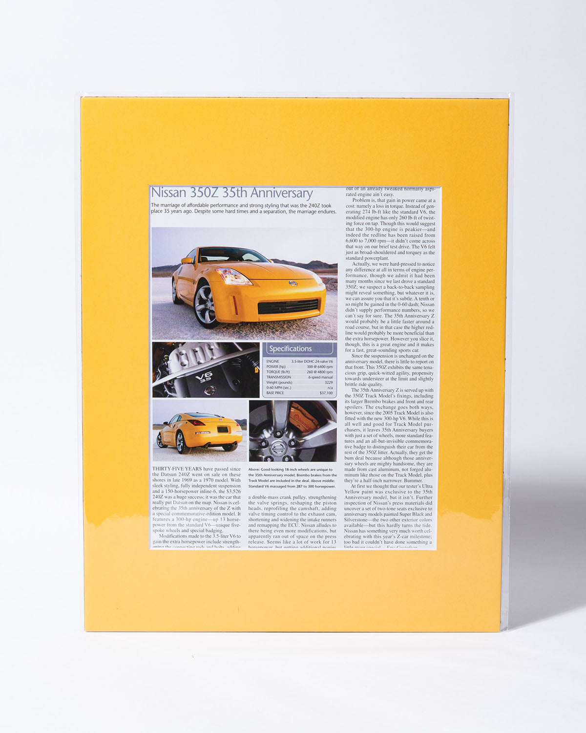 Z33 Nissan 350Z 35th Anniversary original vintage mated article