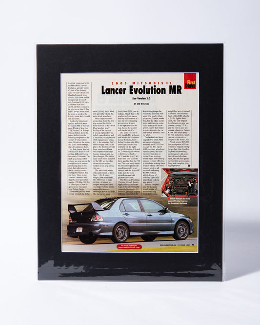 2005 Mitsubishi Lancer Evo IX MR 'First Drive' original vintage mated article