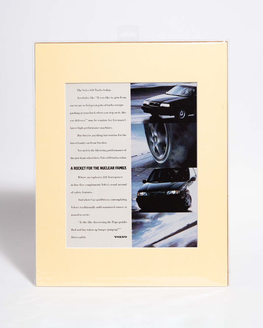 Volvo 850 Turbo Sedan "A Rocket for the Nuclear Family" original vintage mated magazine advertisement